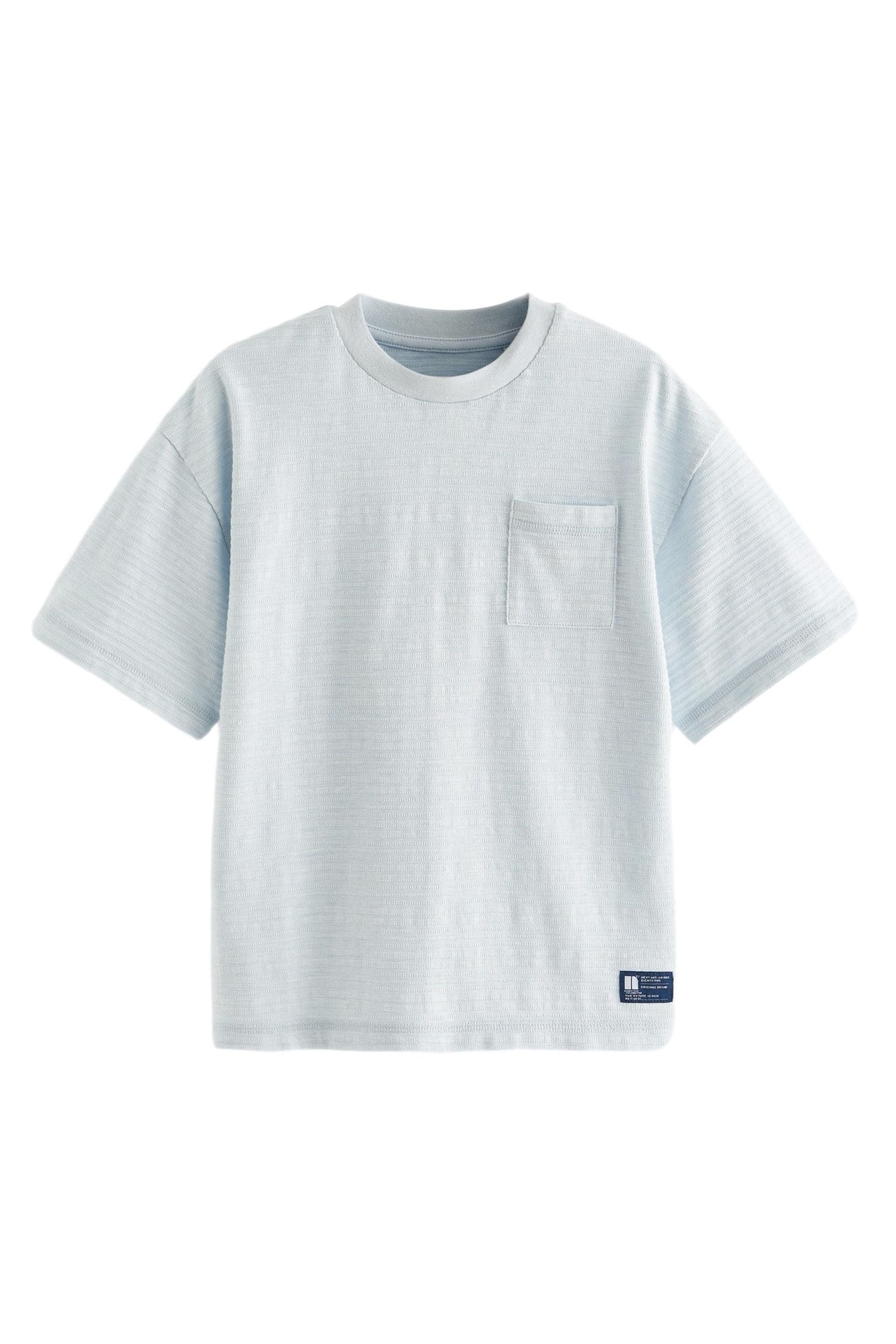 Blue Texture Relax Fit Textured T-Shirt (3-16yrs)