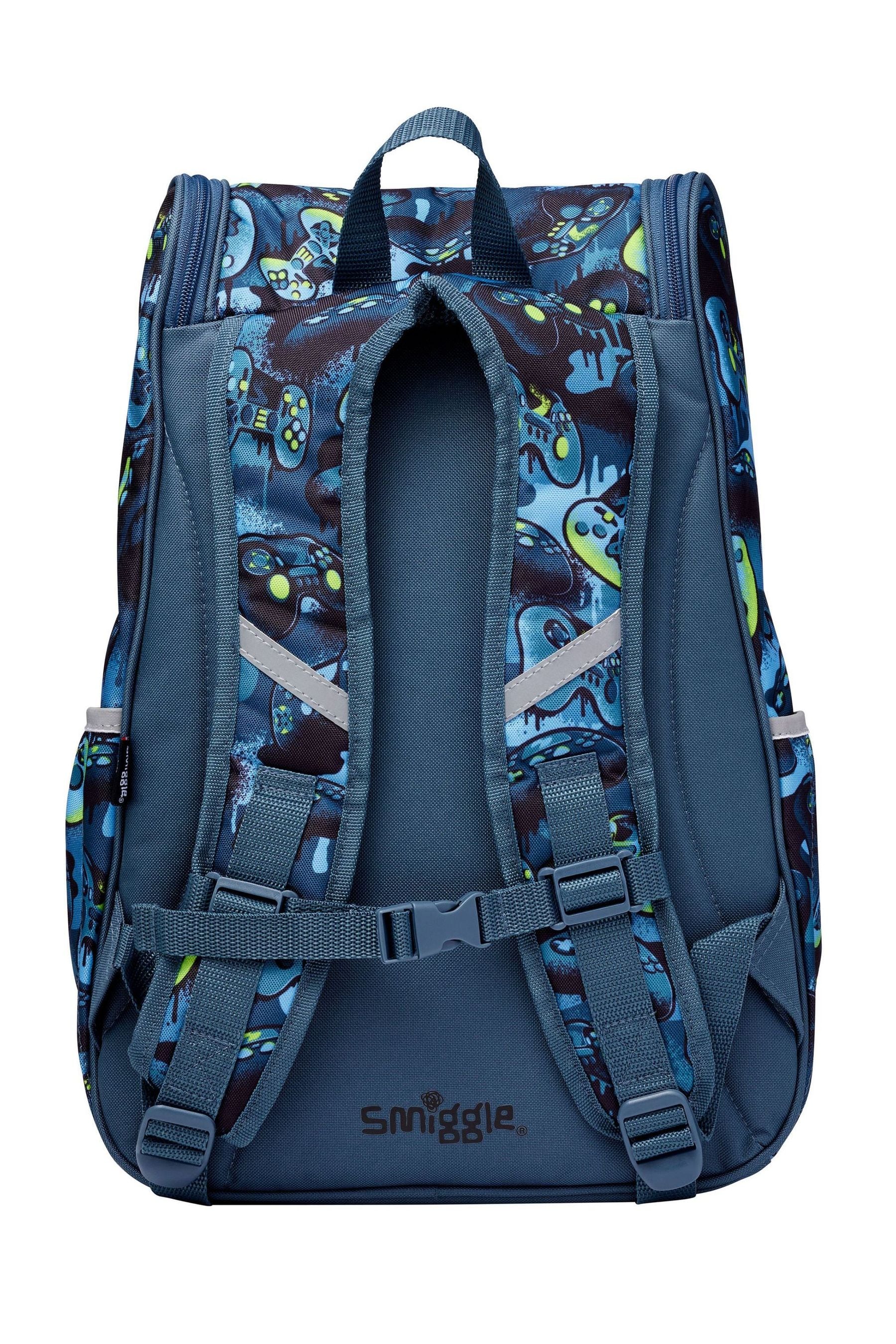 Smiggle Blue Vivid Access Backpack with Reflective Tape