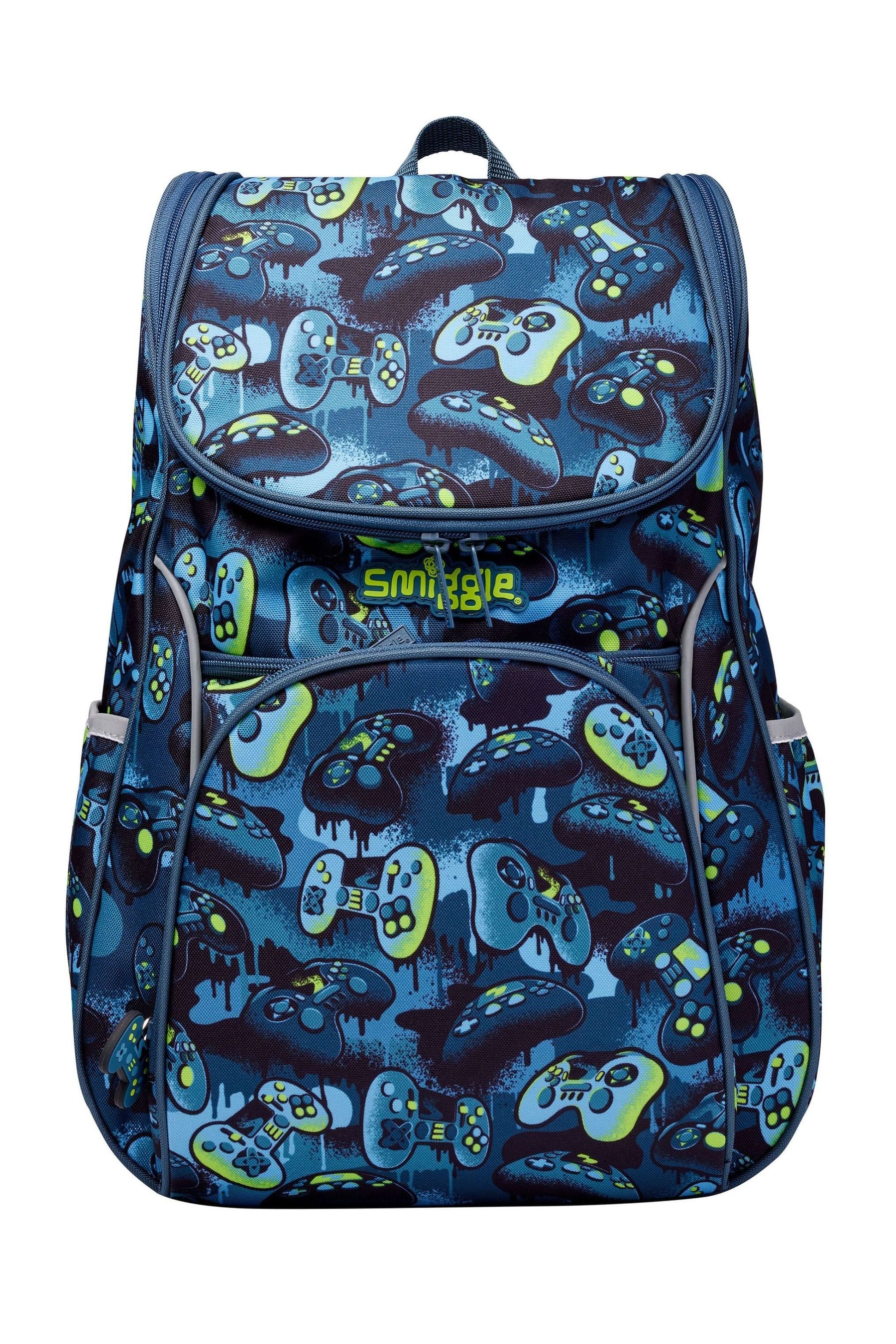 Smiggle Blue Vivid Access Backpack with Reflective Tape