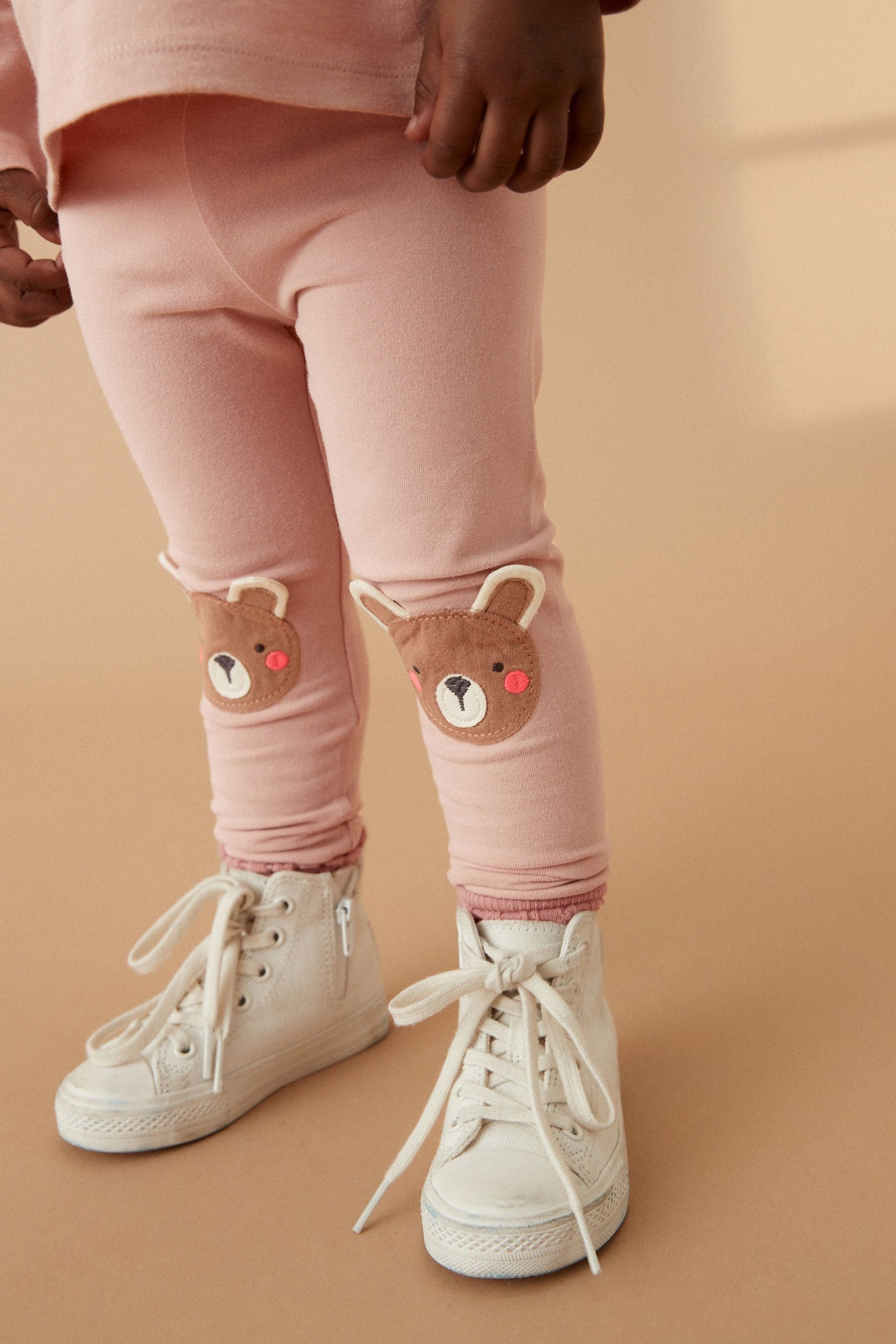 Pink Bear Embellished Leggings (3mths-7yrs)