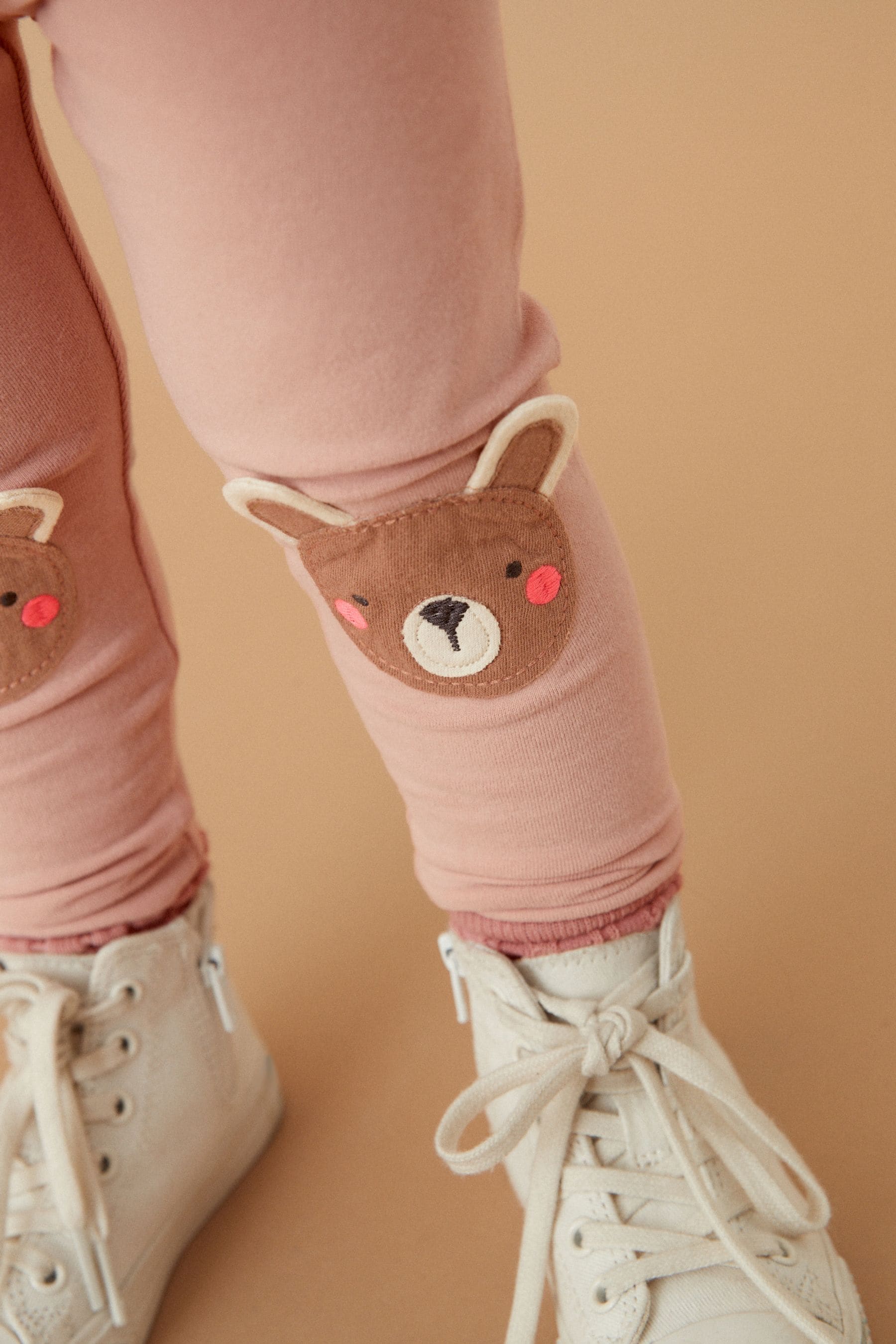 Pink Bear Embellished Leggings (3mths-7yrs)