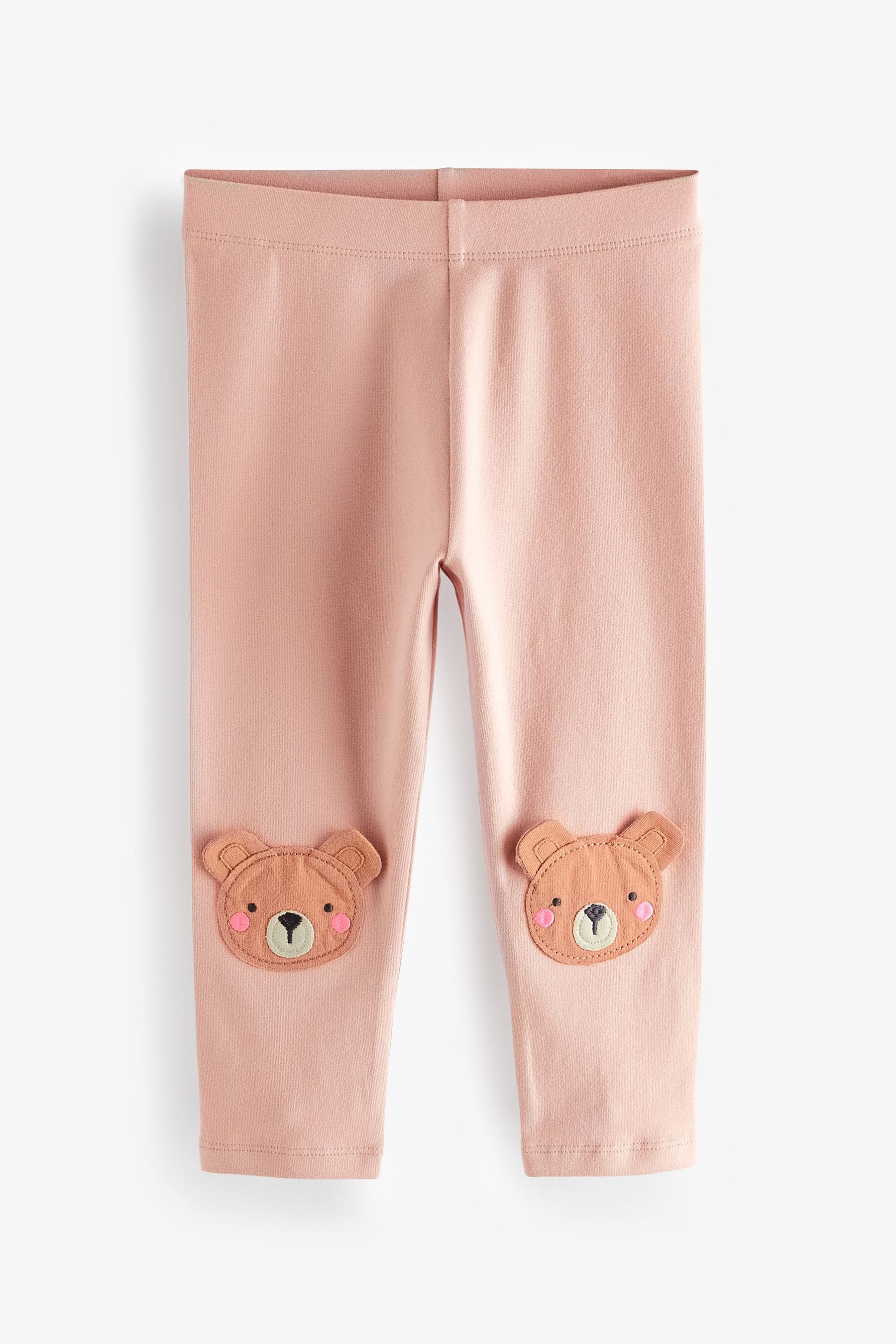 Pink Bear Embellished Leggings (3mths-7yrs)