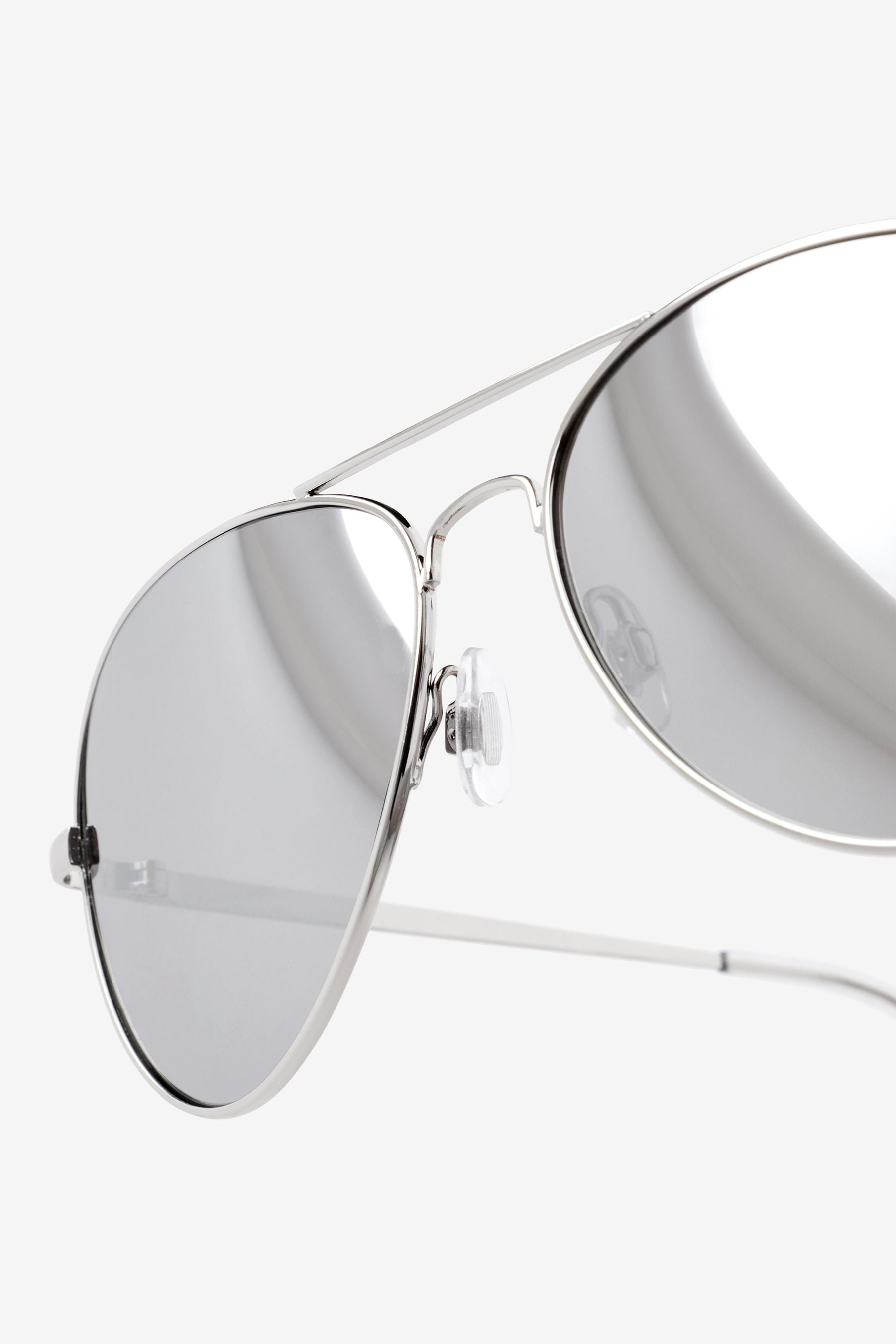 Silver Aviator Style Sunglasses