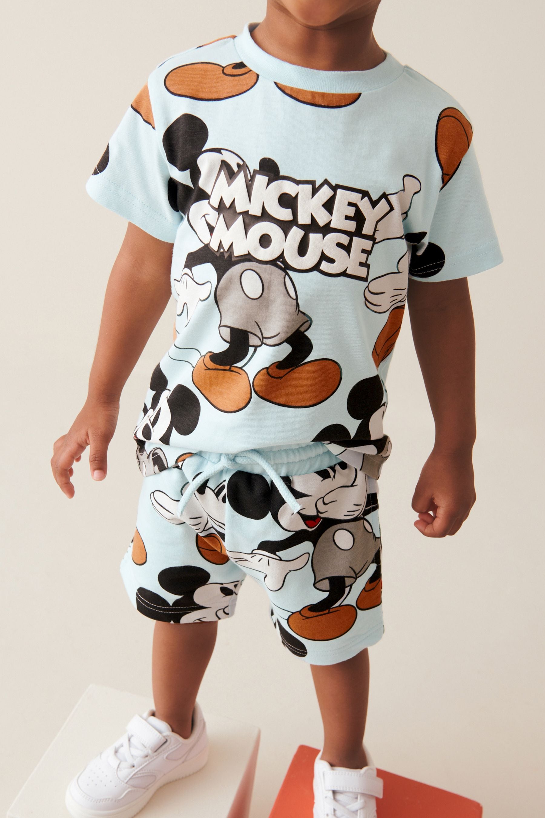 Blue Mickey Short Sleeves T-Shirt and Shorts Set (3mths-8yrs)