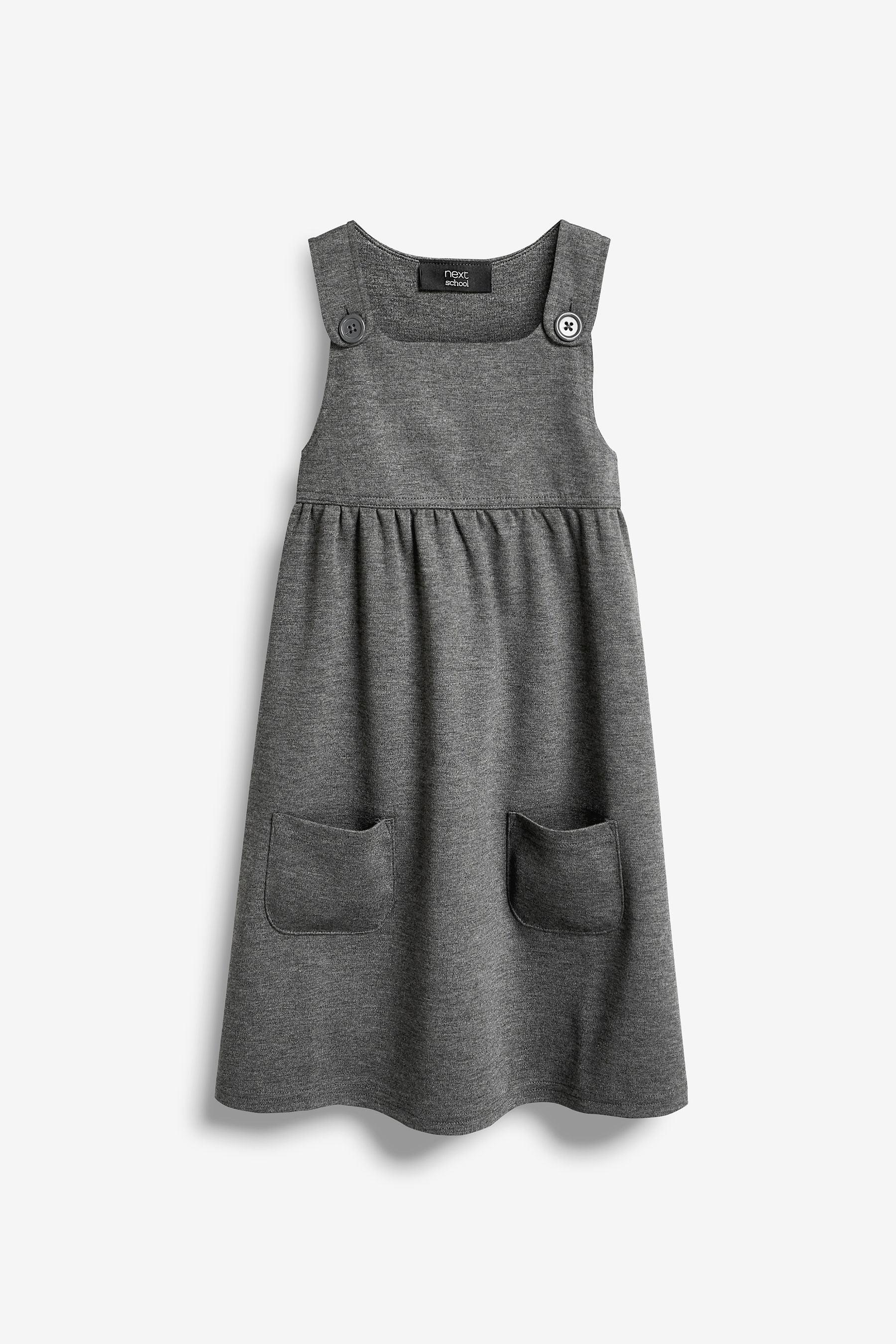 Grey Jersey Stretch Pinafore School Dress (3-14yrs)