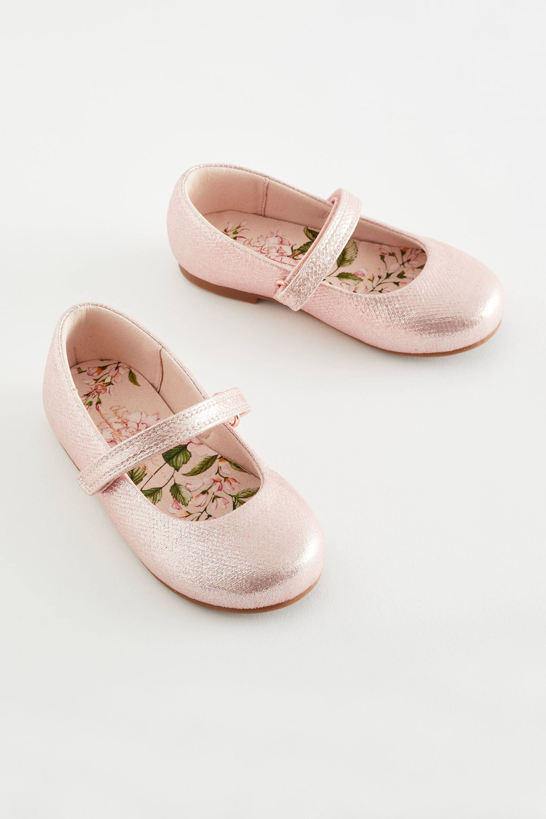 Pink Wide Fit (G) Mary Jane Touch Fastening Occasion Shoes