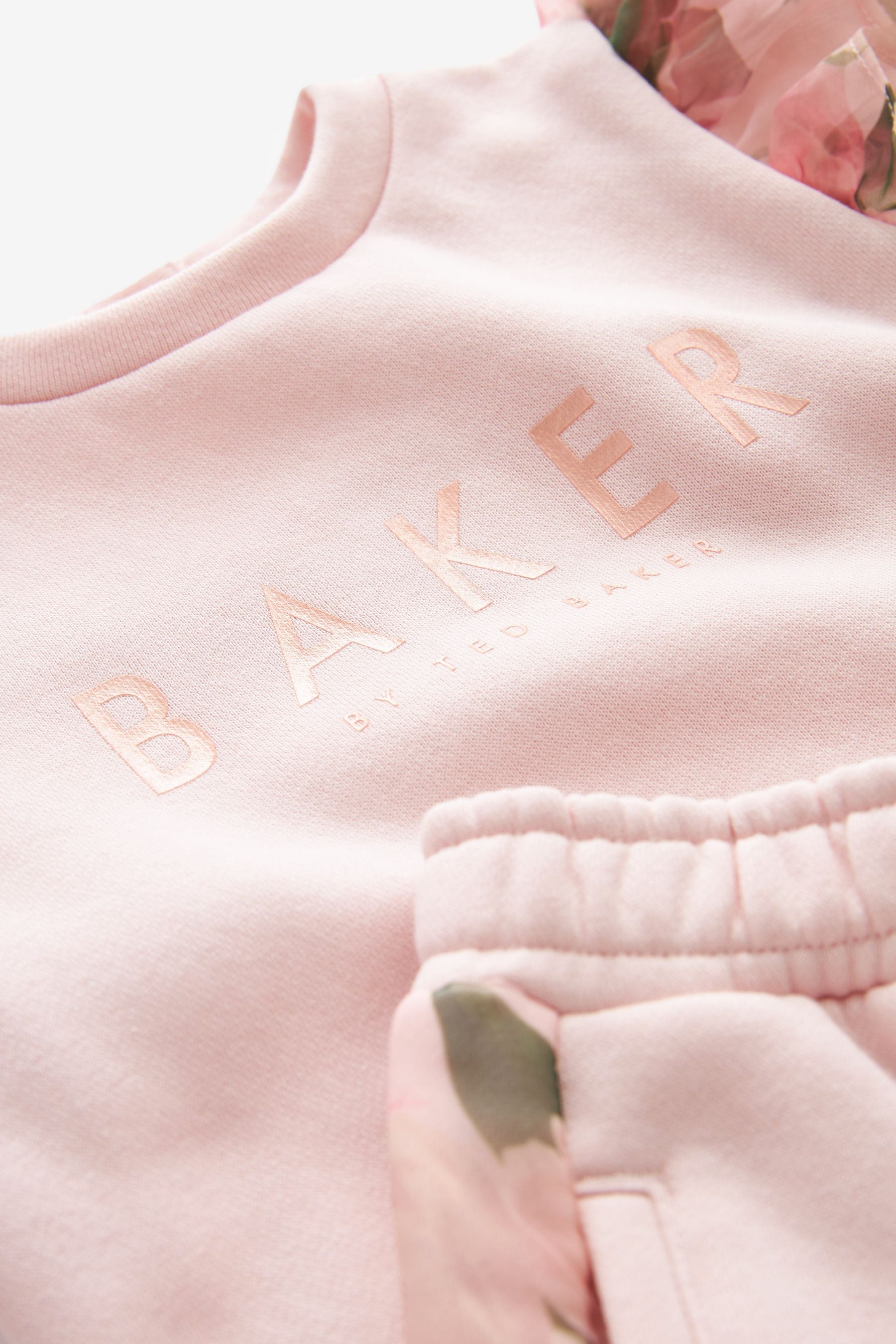 Baker by Ted Baker (0-6yrs) Pink Organza Sweater and Jogger Set