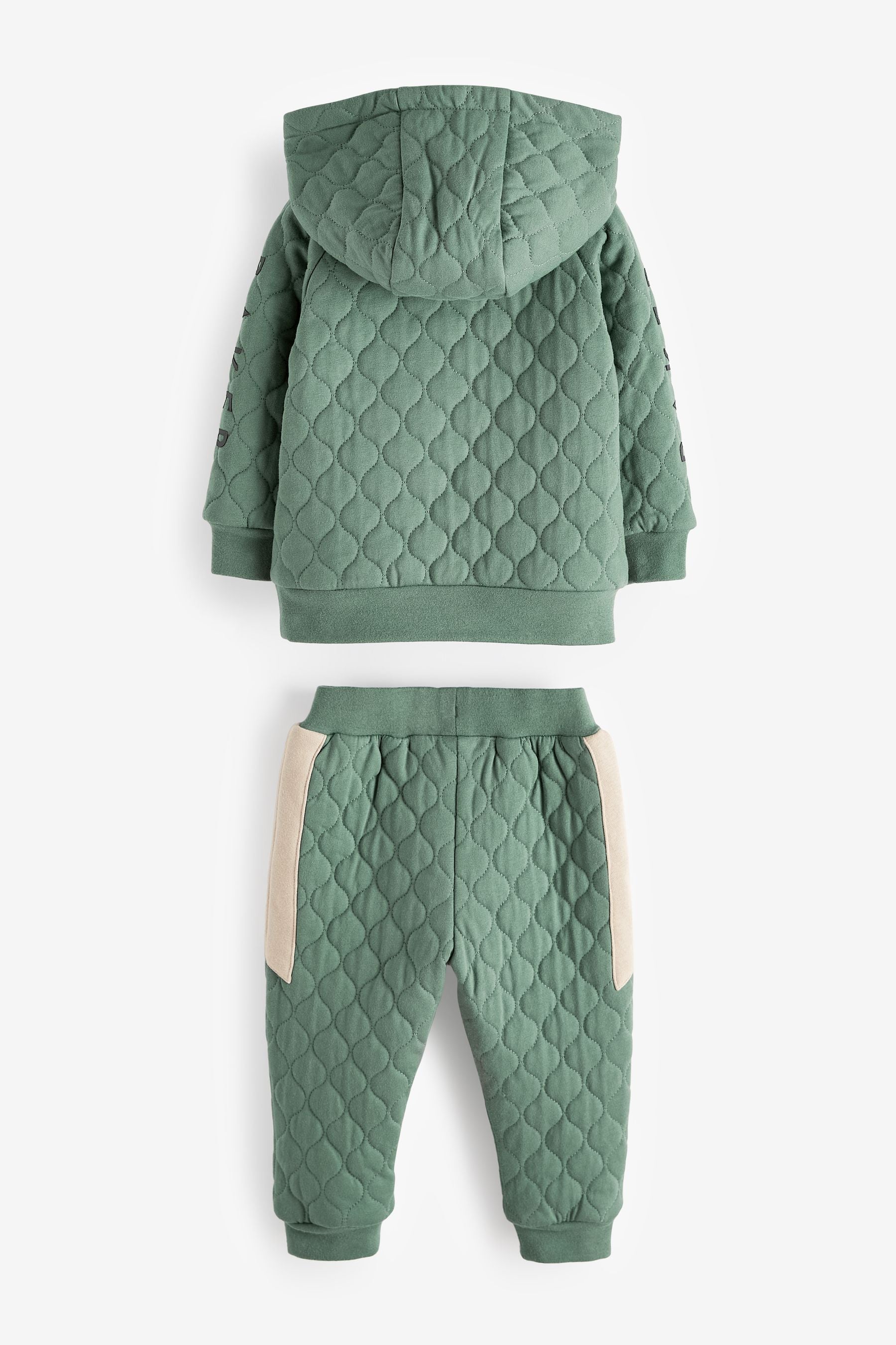 Baker by Ted Baker Green Quilted Hoodie and Jogger Set