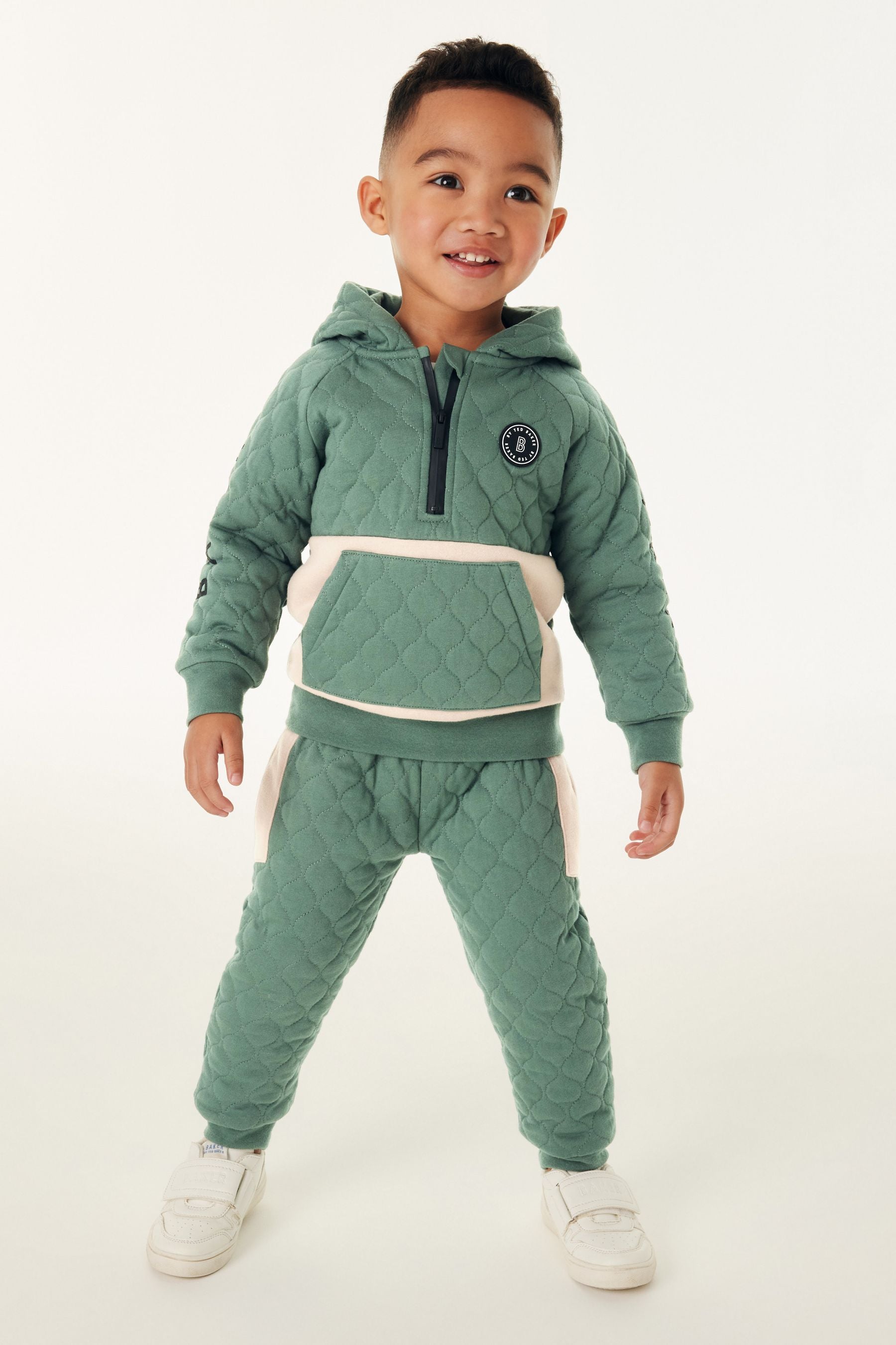 Baker by Ted Baker Green Quilted Hoodie and Jogger Set