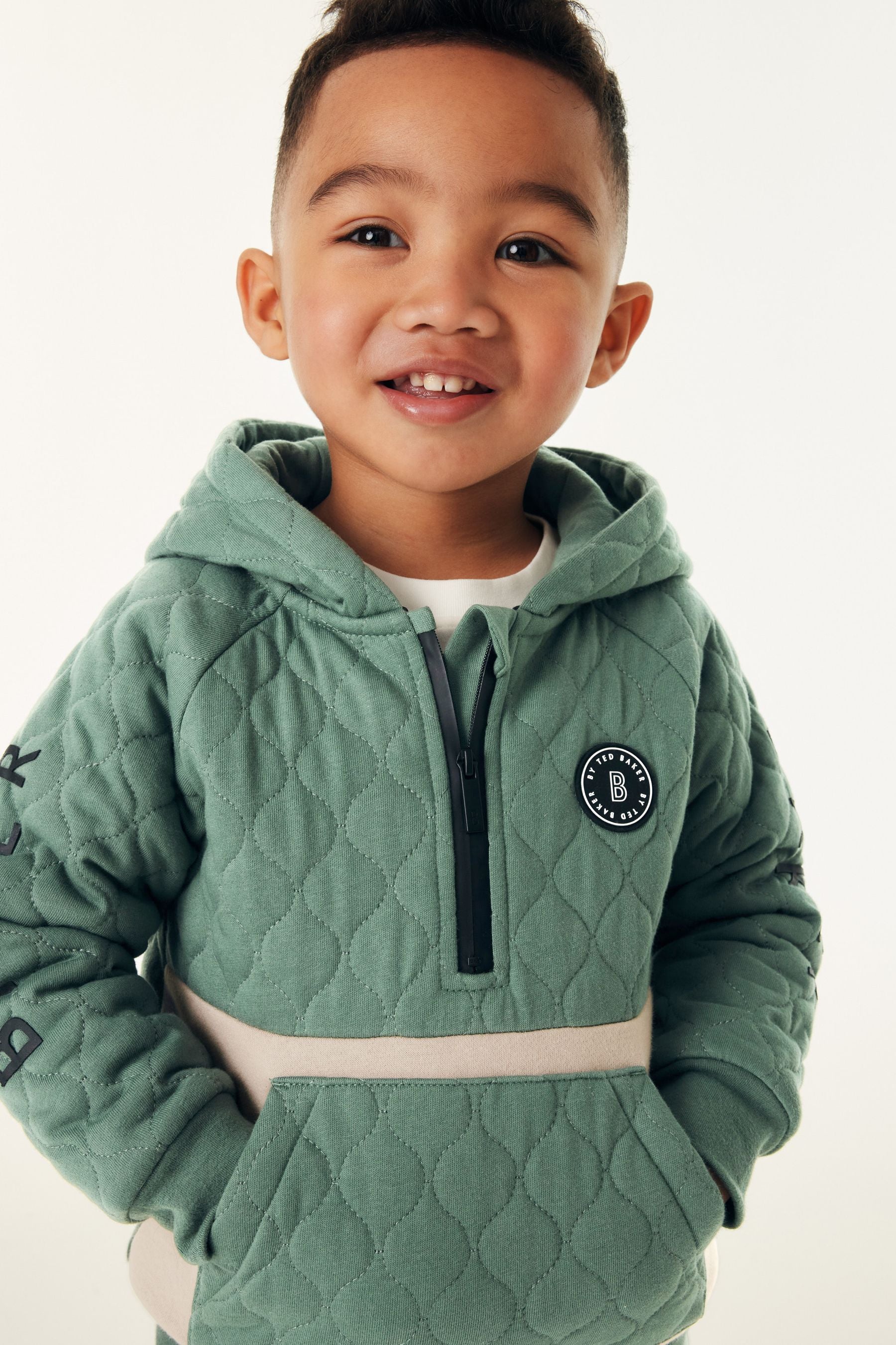 Baker by Ted Baker Green Quilted Hoodie and Jogger Set