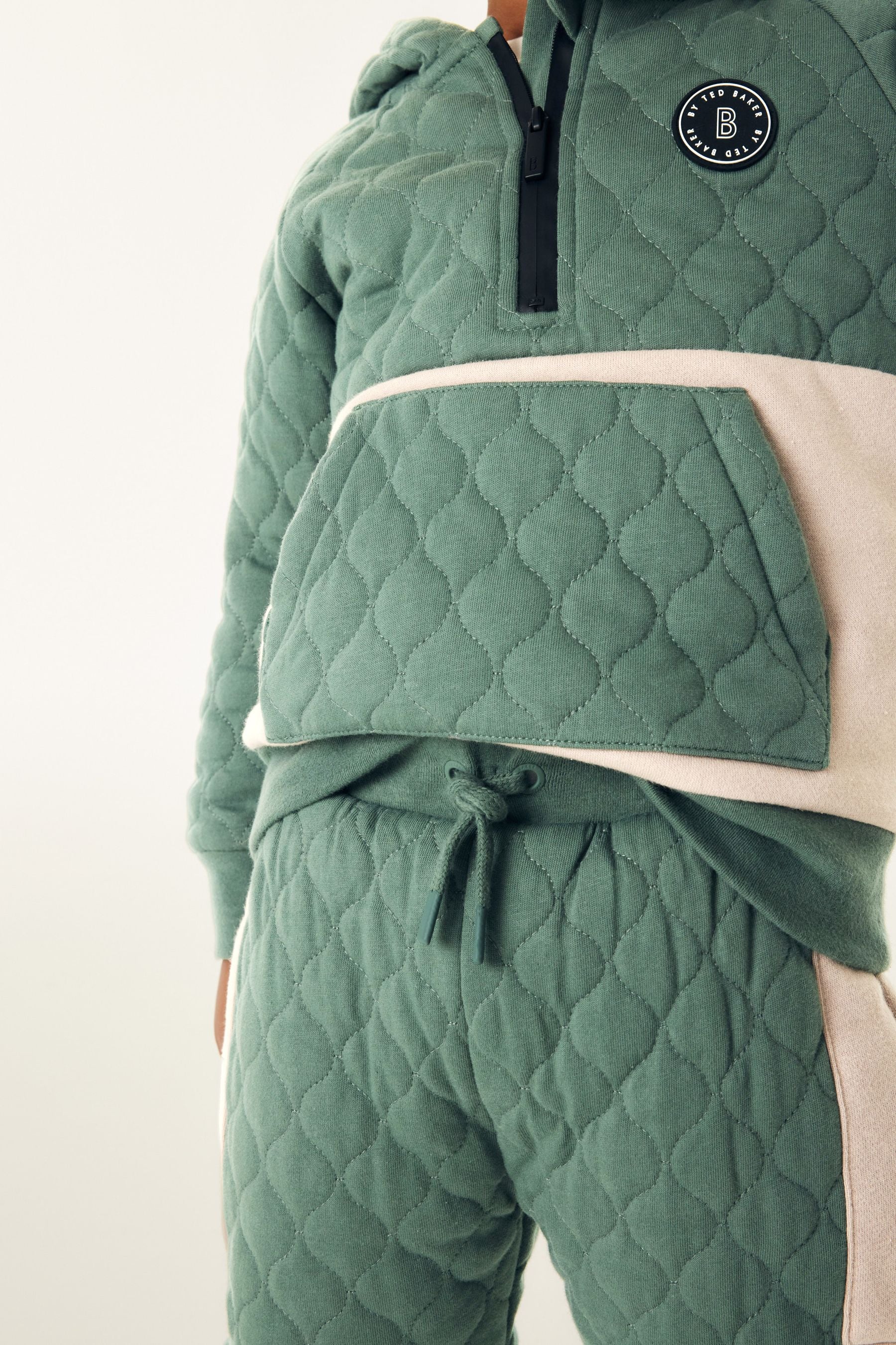 Baker by Ted Baker Green Quilted Hoodie and Jogger Set