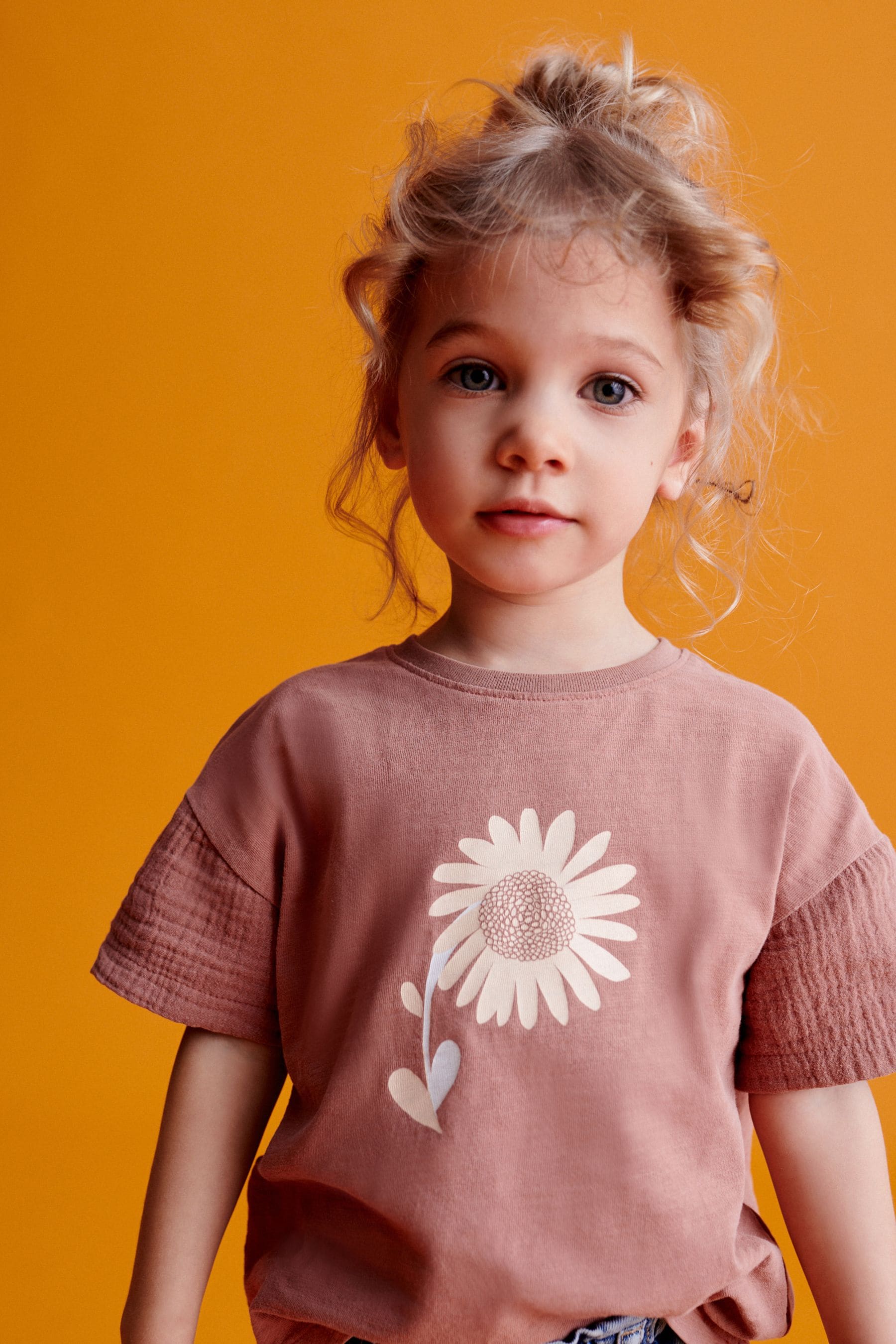 Brown Sunflower Short Sleeve T-Shirt (3mths-7yrs)