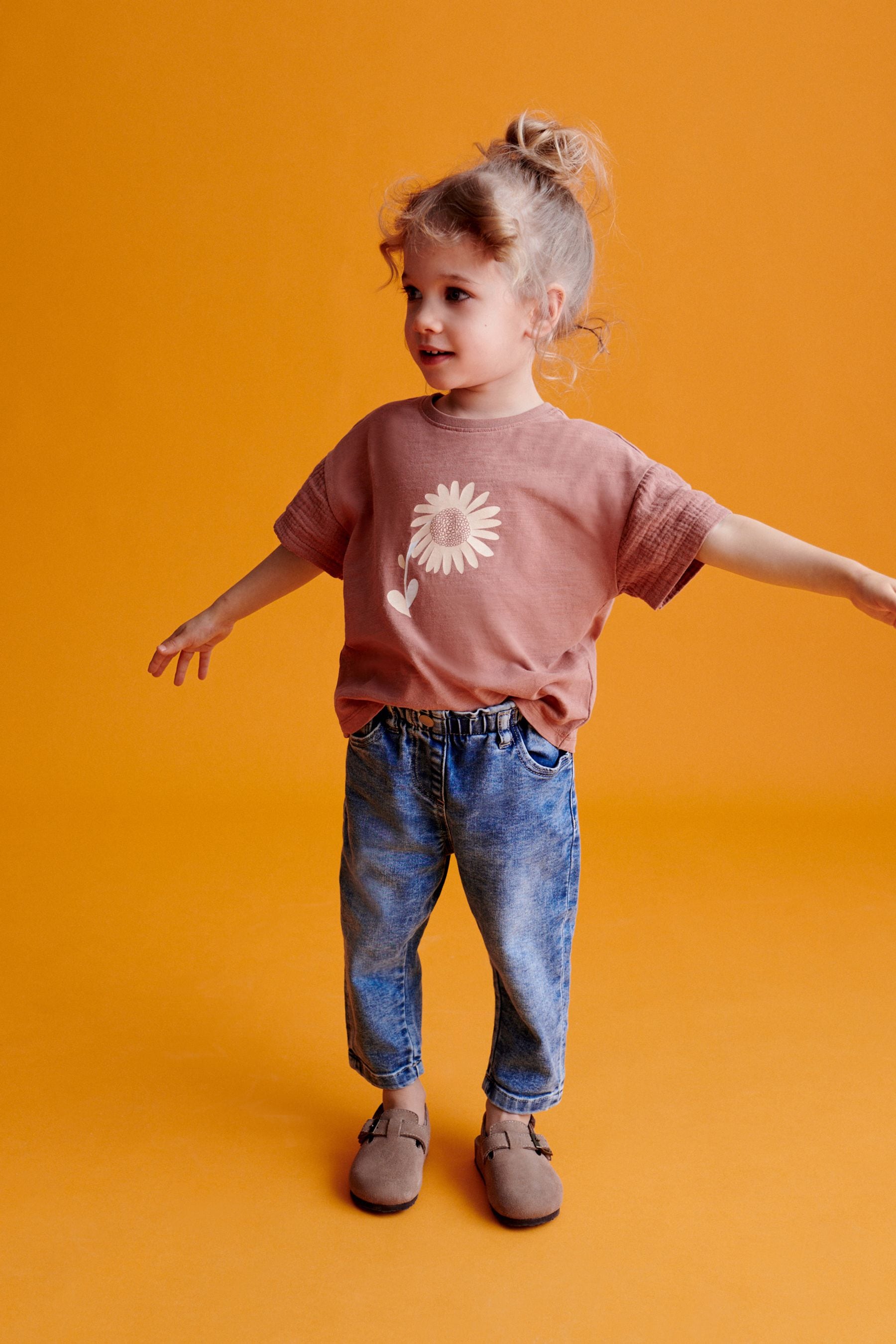 Brown Sunflower Short Sleeve T-Shirt (3mths-7yrs)