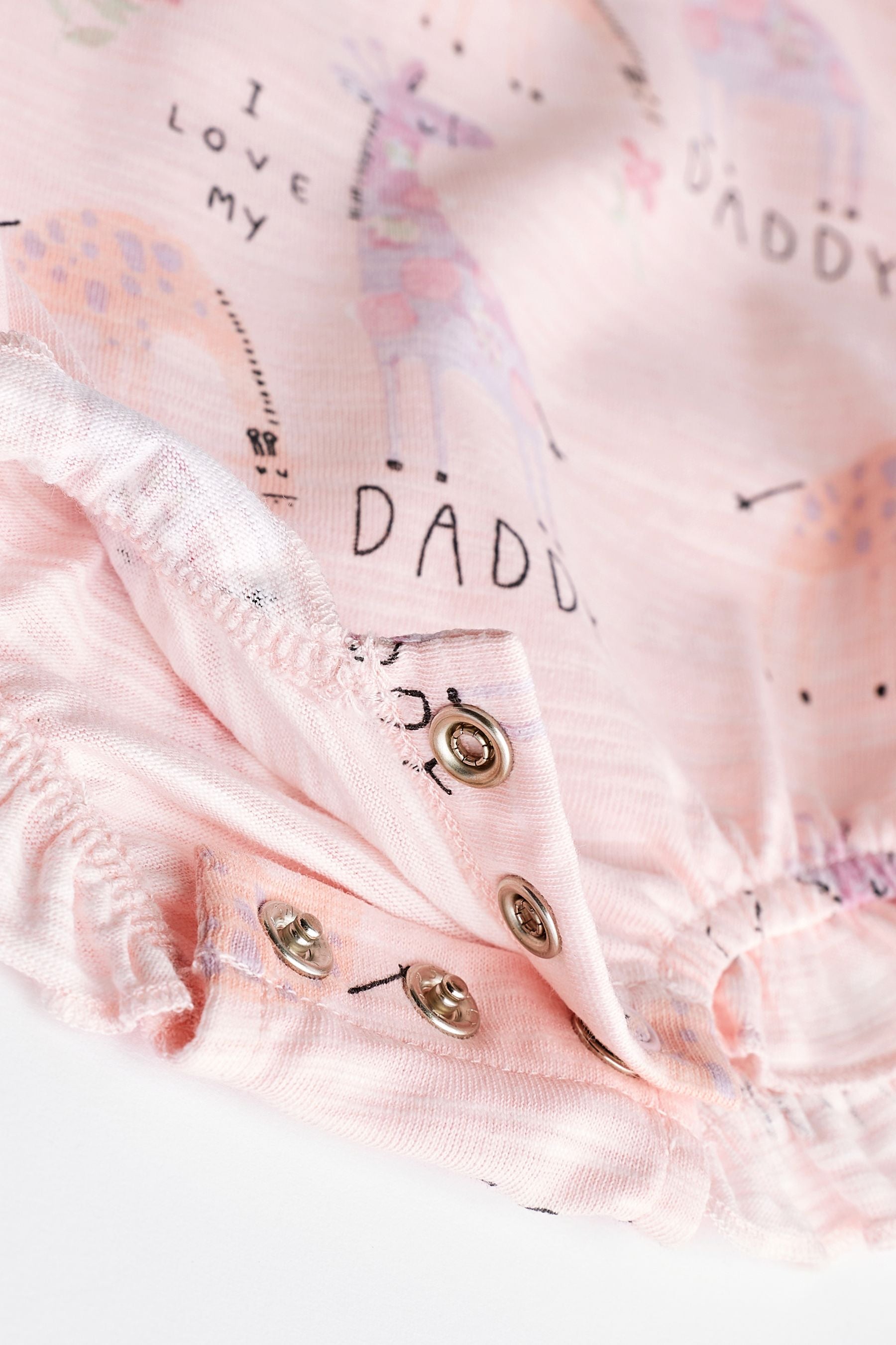 Pink Giraffe Daddy Jersey Baby Romper