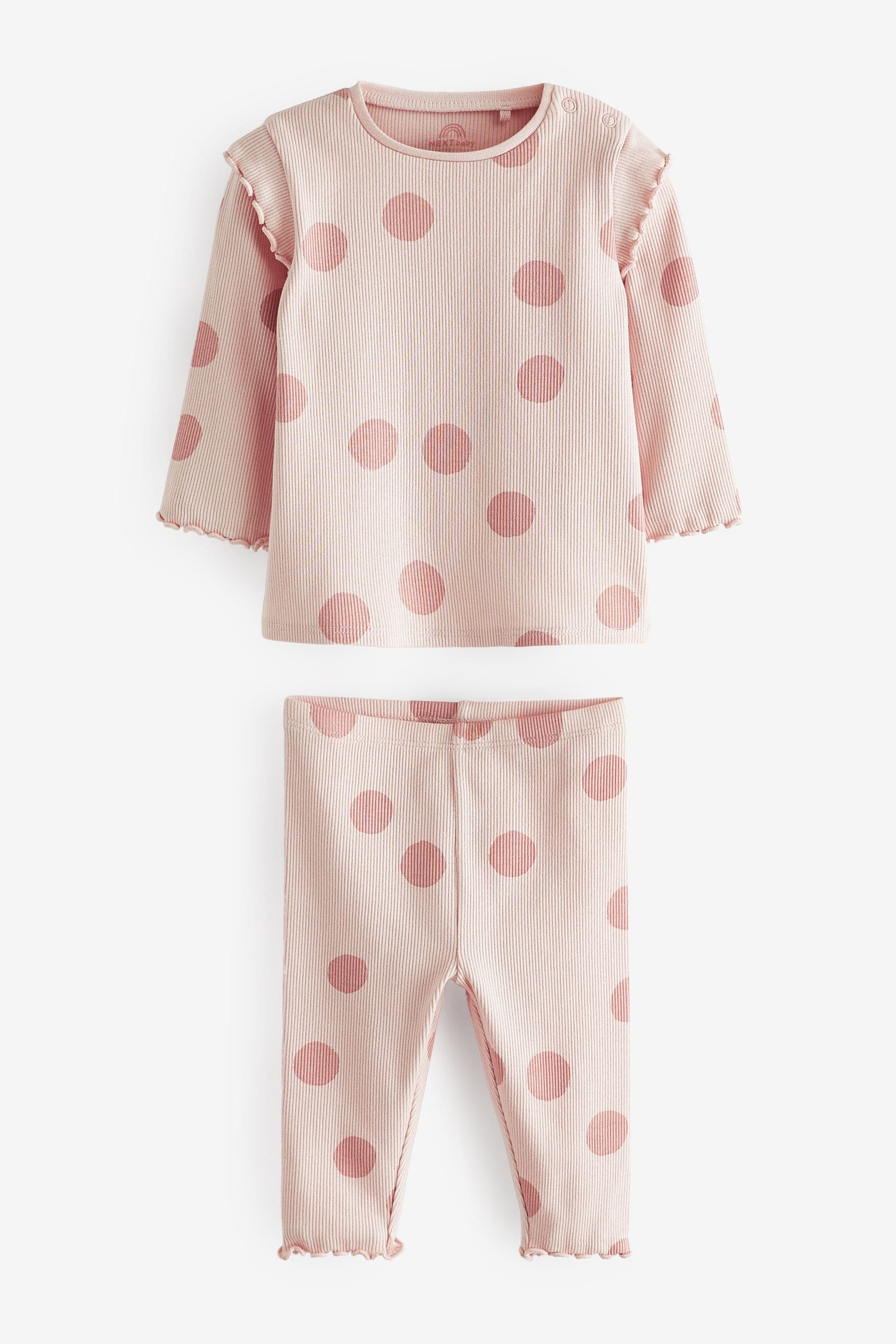 Pink Spot Baby Top And Leggings Set