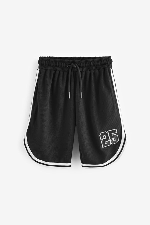 Black Mesh Basketball Style Shorts (3-17yrs)