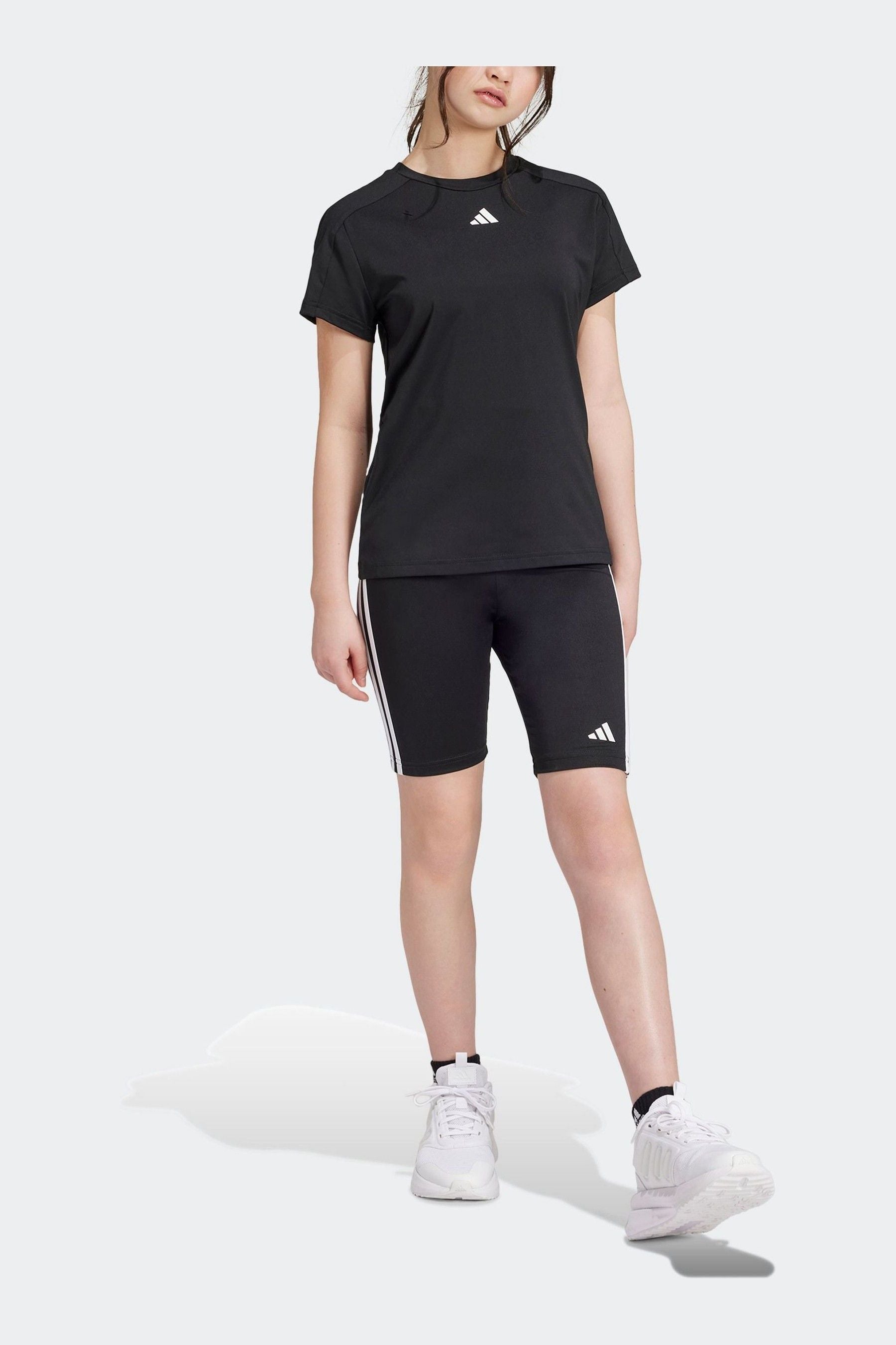 adidas Black Kids Train Essentials T-Shirt and Shorts Set