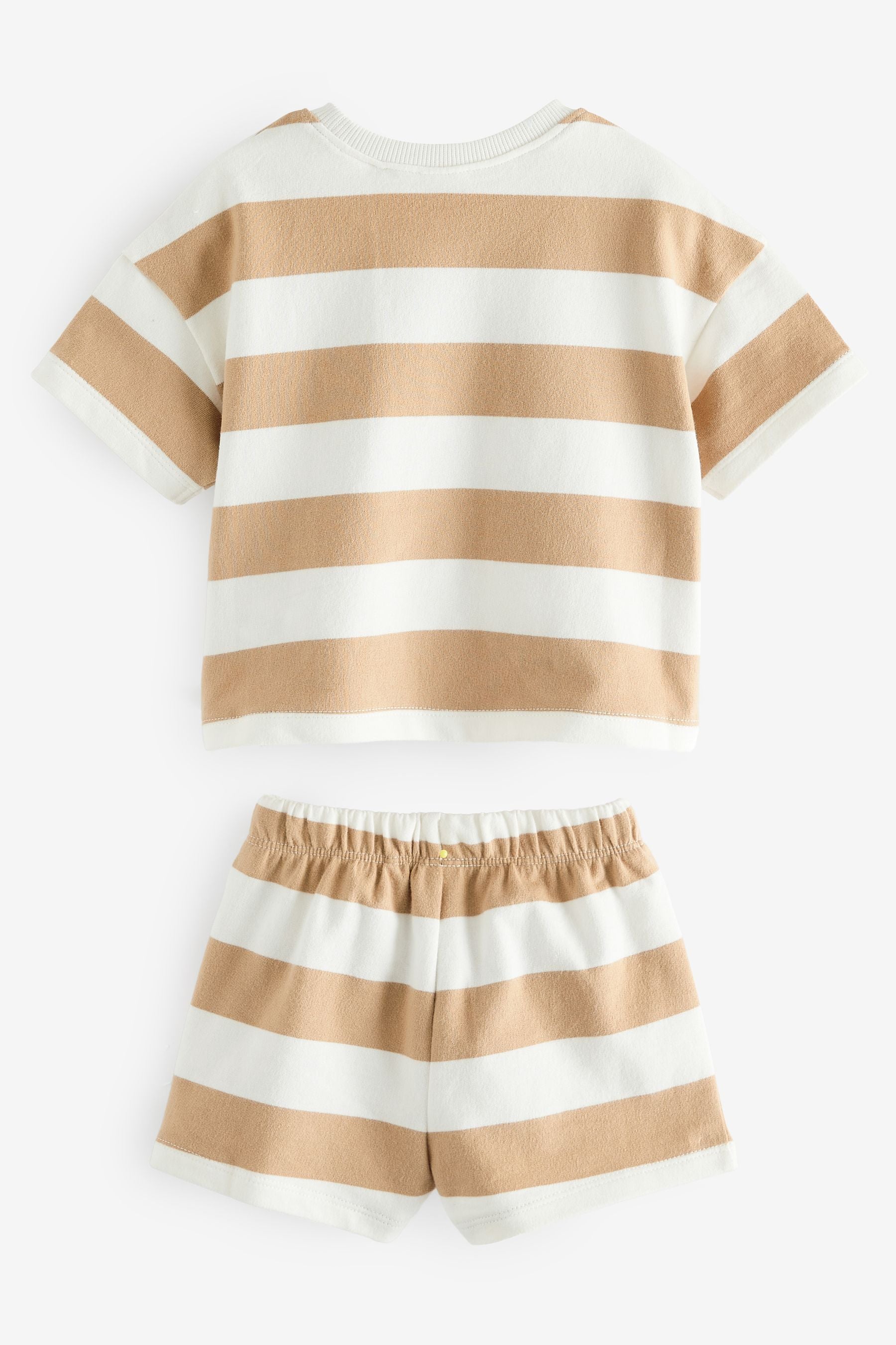 Neutral Stripe T-Shirt And Shorts Set (3mths-7yrs)