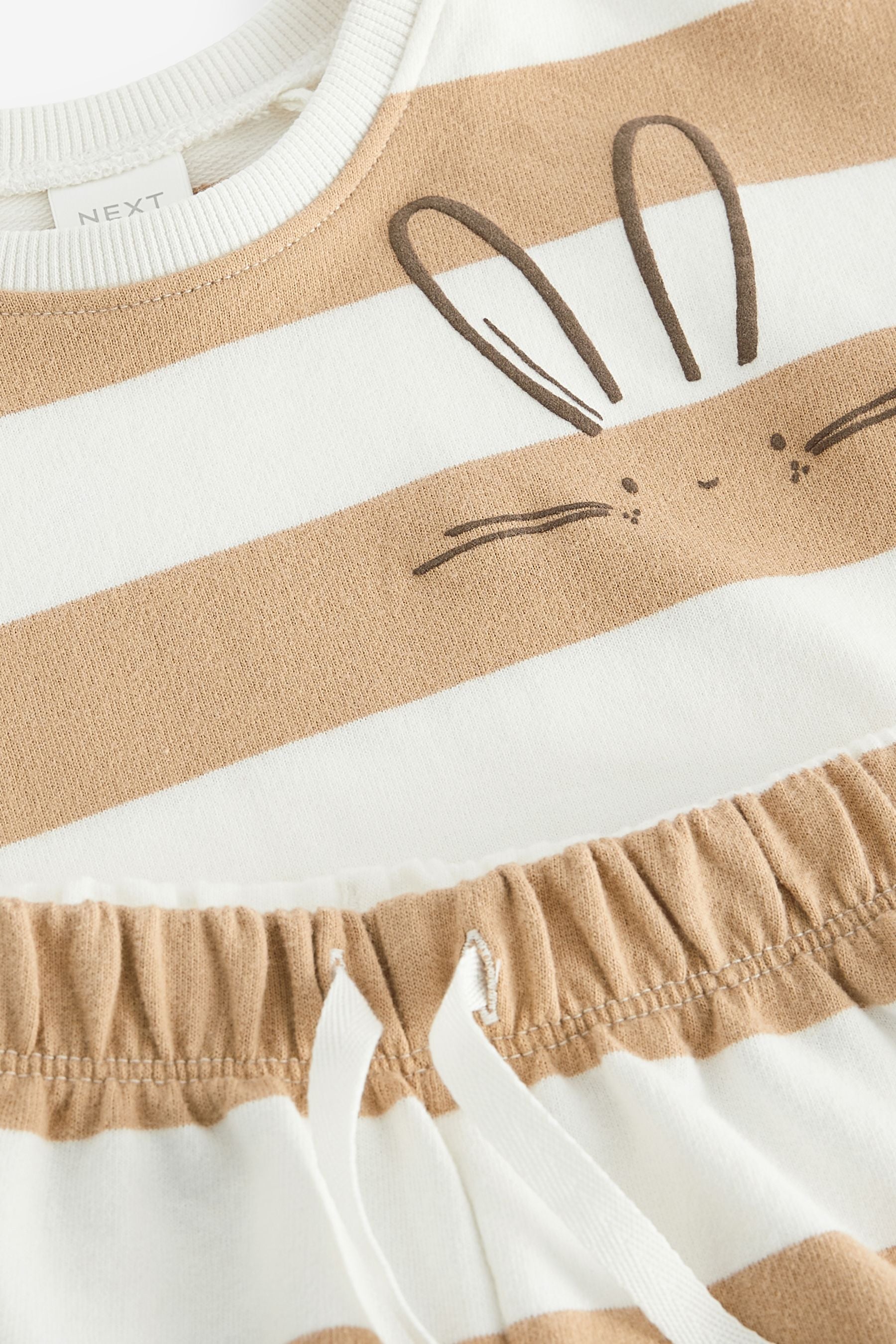 Neutral Stripe T-Shirt And Shorts Set (3mths-7yrs)