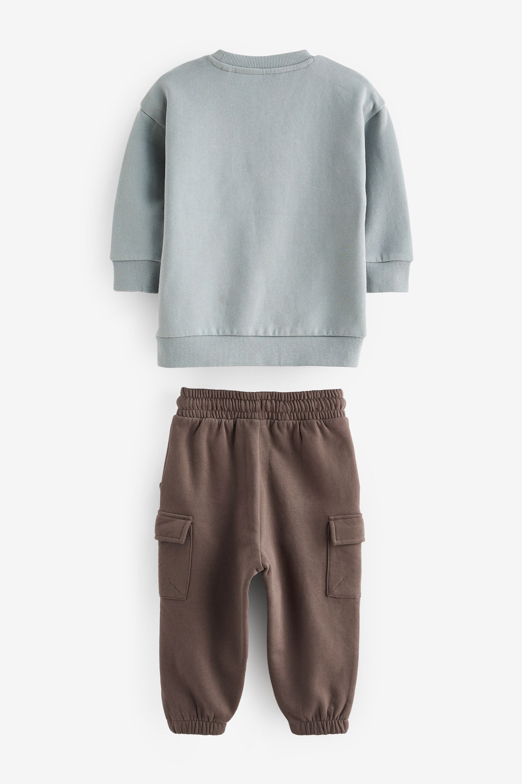 Blue/Brown Utility Oversized Sweatshirt And Joggers Set (3mths-7yrs)