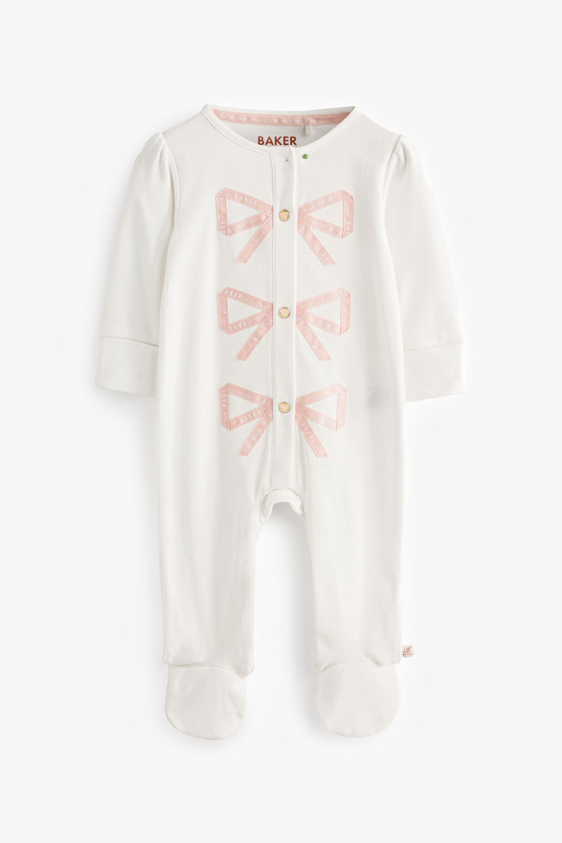 White Baker by Ted Baker Bow Sleepsuit And Hat Set