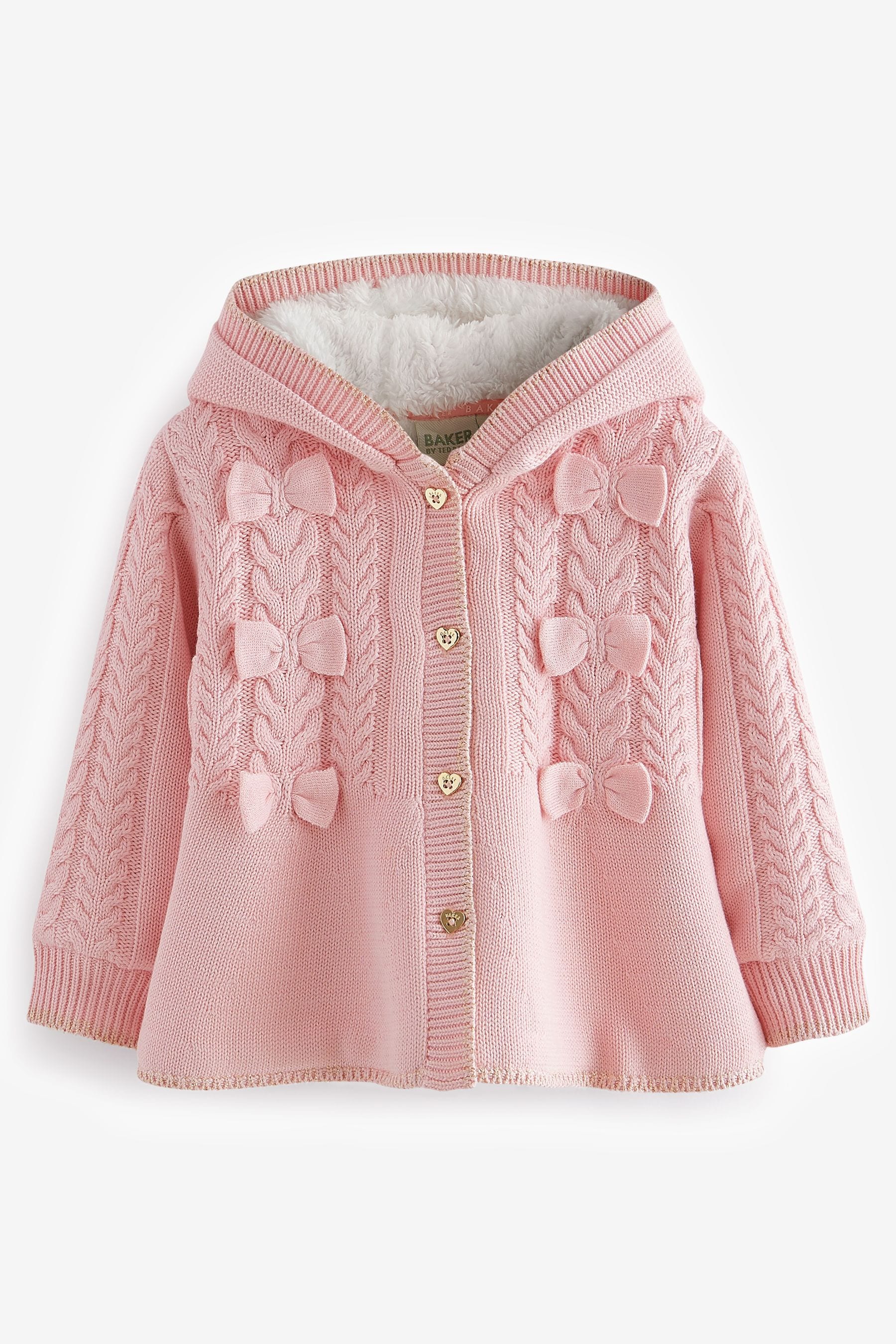 Pink Baker by Ted Baker Cream Knitted Coatigan