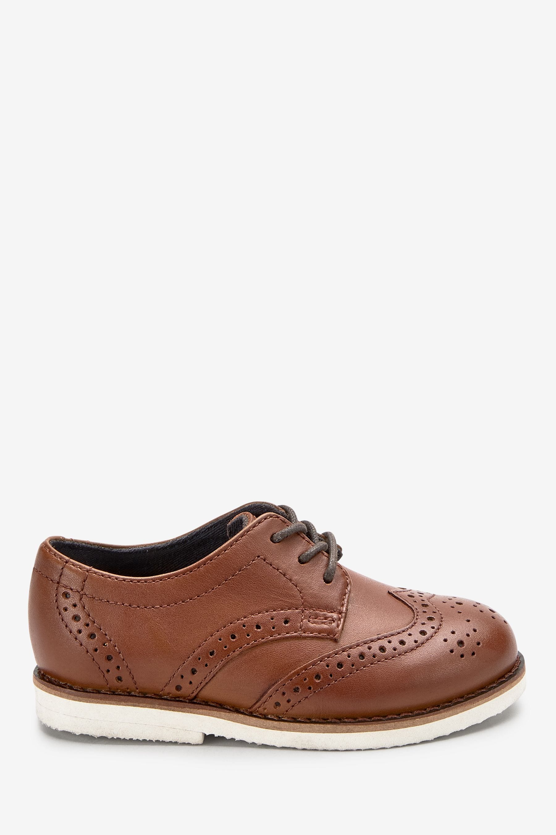 Tan Brown Wide Fit (G) Smart Leather Brogue Shoes