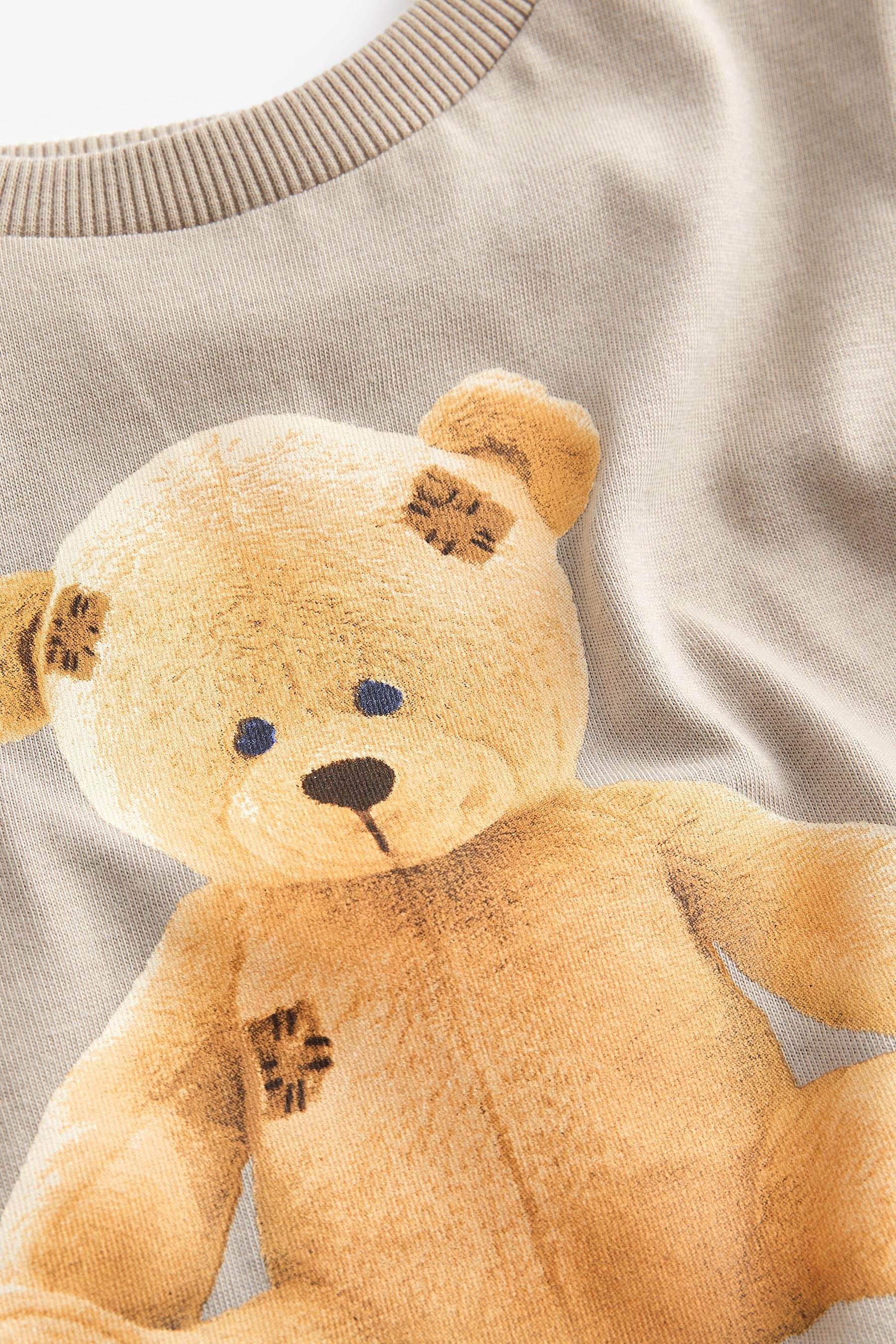 Stone Brown Bear Long Sleeve Character T-Shirt (3mths-7yrs)