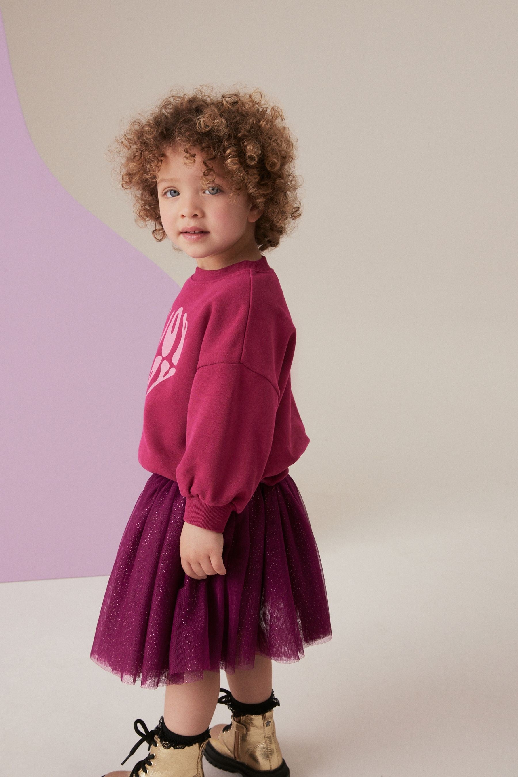 Purple Long Sleeve Sweater and Skirt Set (3mths-7yrs)