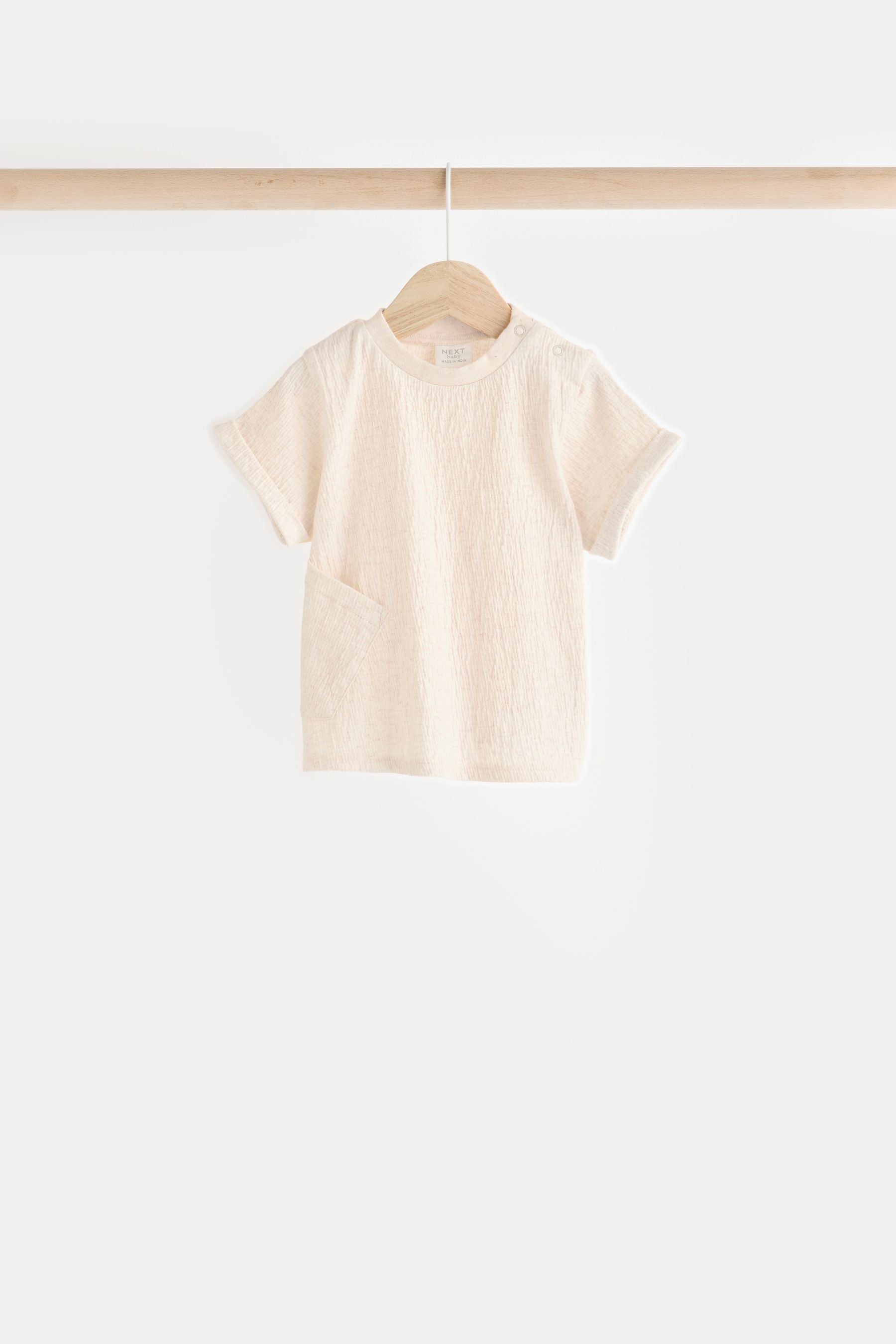 Ecru/Tan Baby T-Shirt & Shorts Set