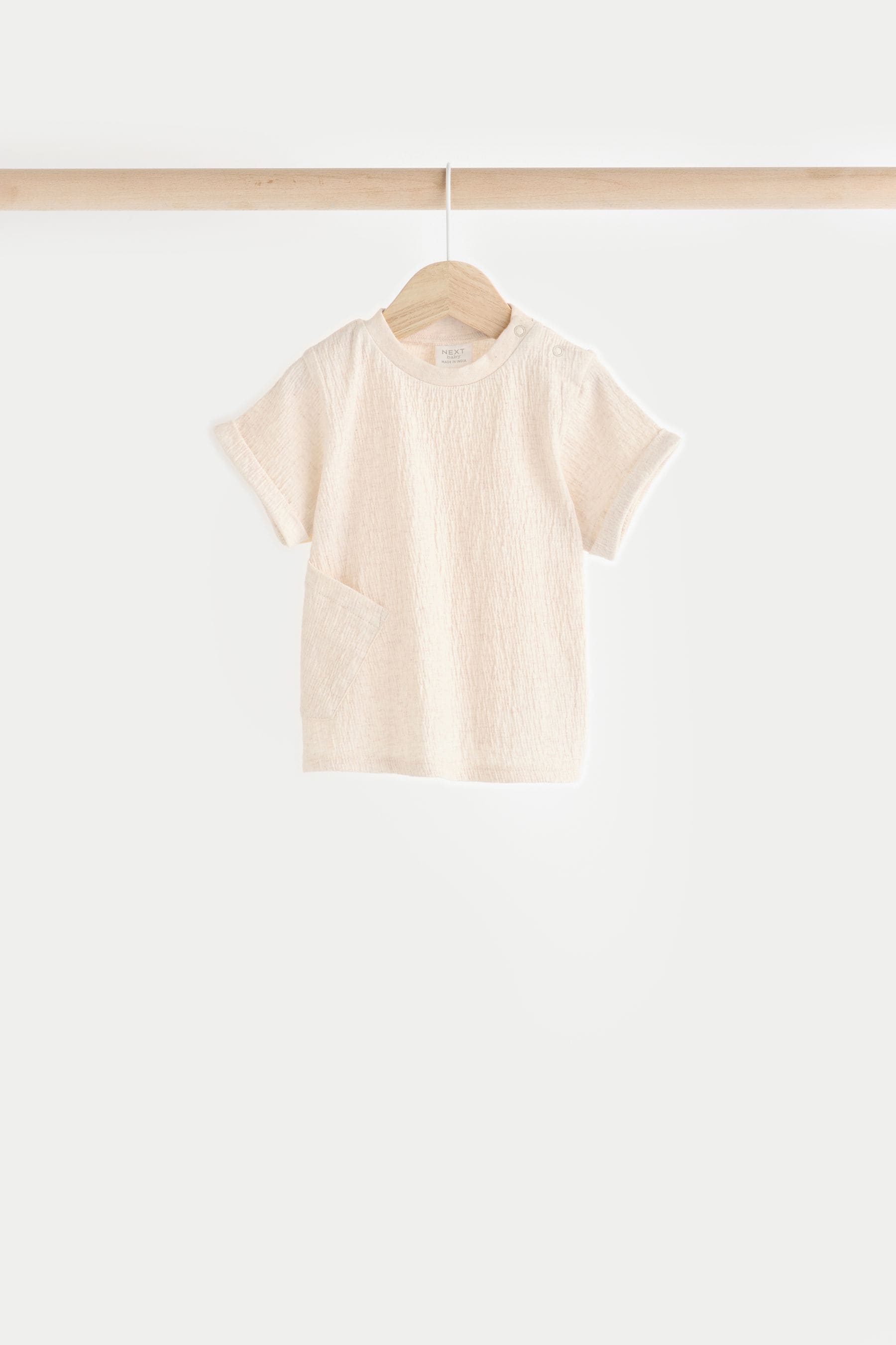 Ecru/Tan Baby T-Shirt And Shorts Set