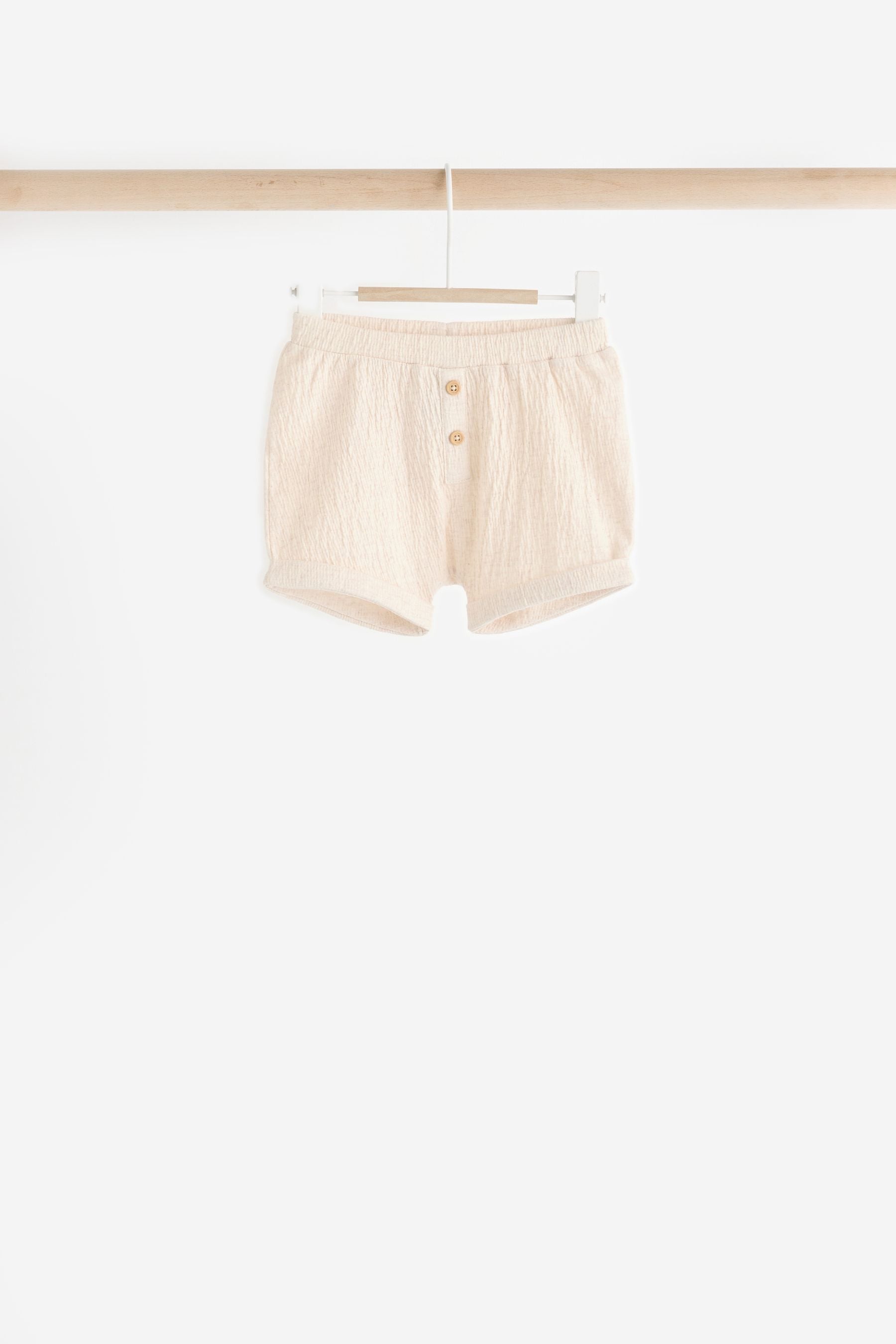 Ecru/Tan Baby T-Shirt & Shorts Set