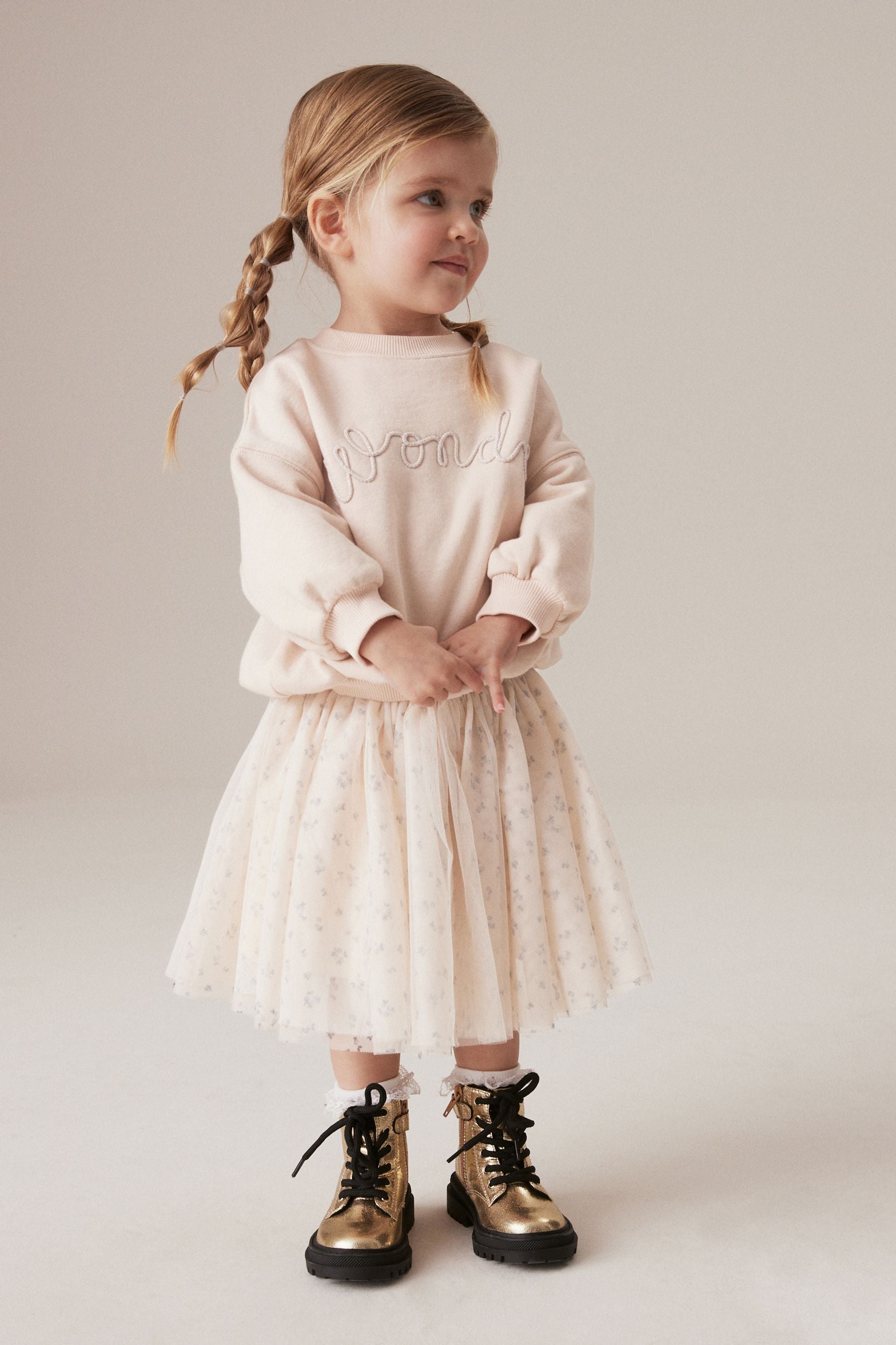 Cream Long Sleeve Sweater and Skirt Set (3mths-7yrs)