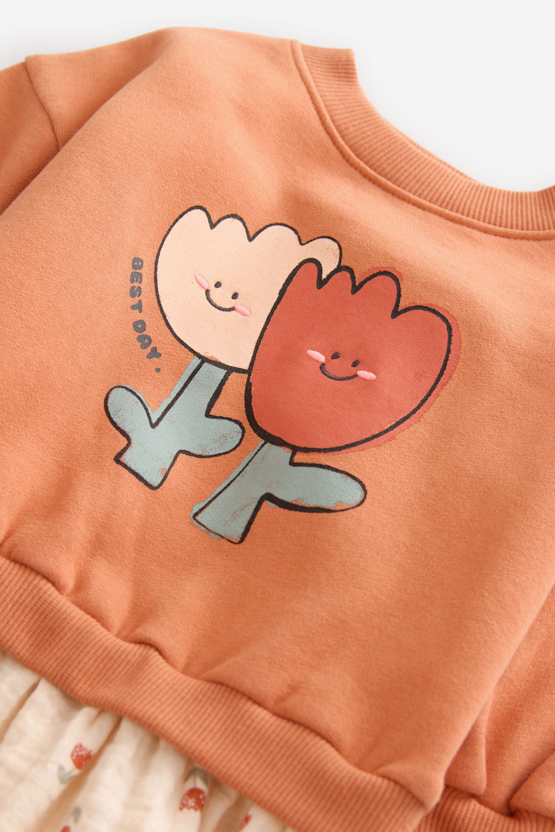 Peach Pink Long Sleeve Sweat Dress (3mths-7yrs)