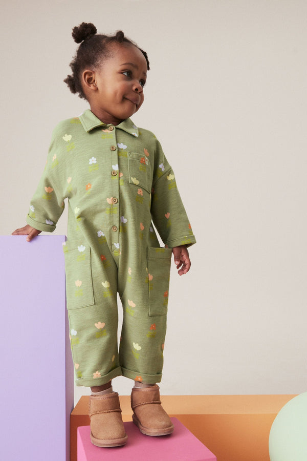 Green Long Sleeve Jumpsuit (3mths-7yrs)