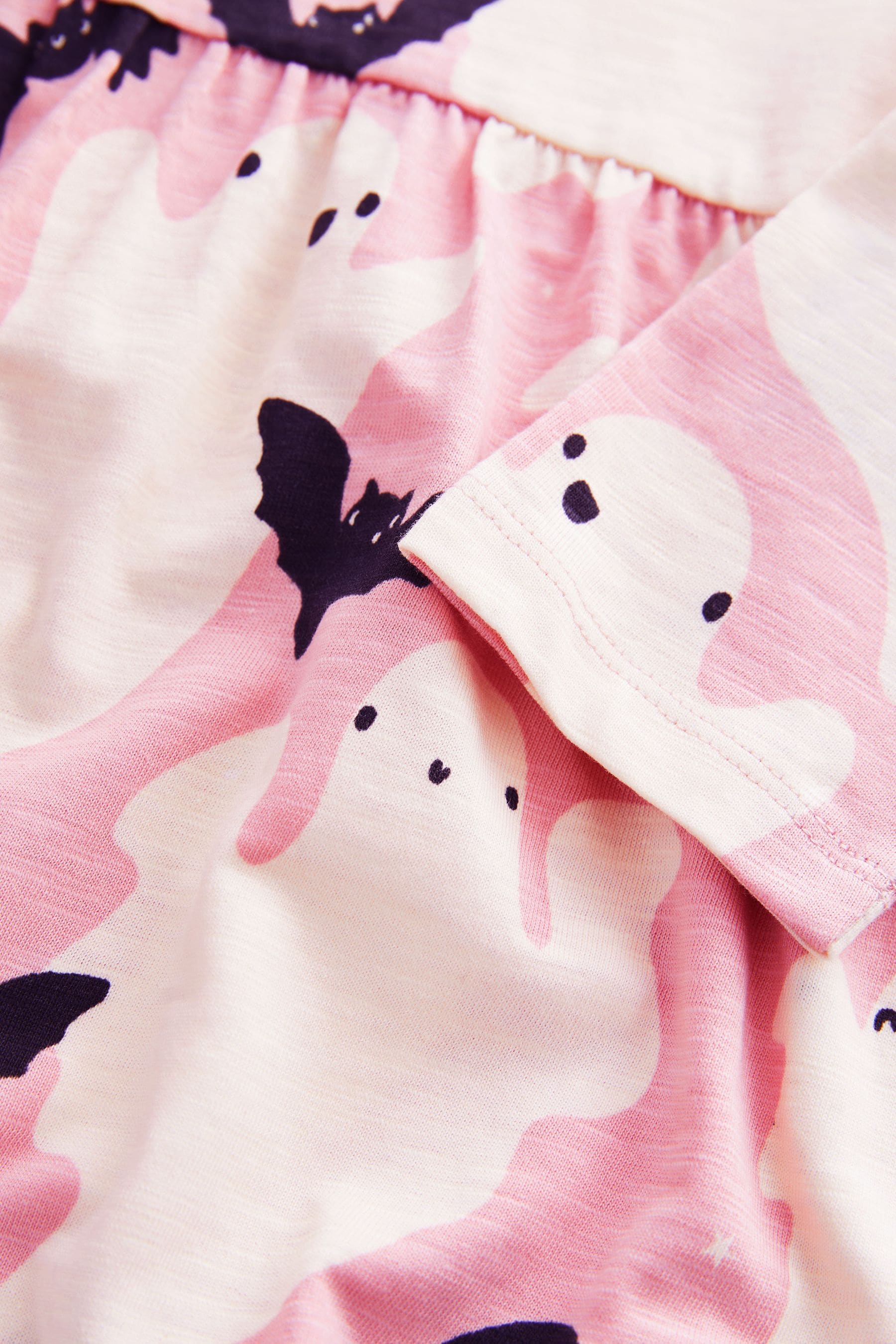 Pink/Cream Halloween Long Sleeve Jersey Dress (3mths-7yrs)