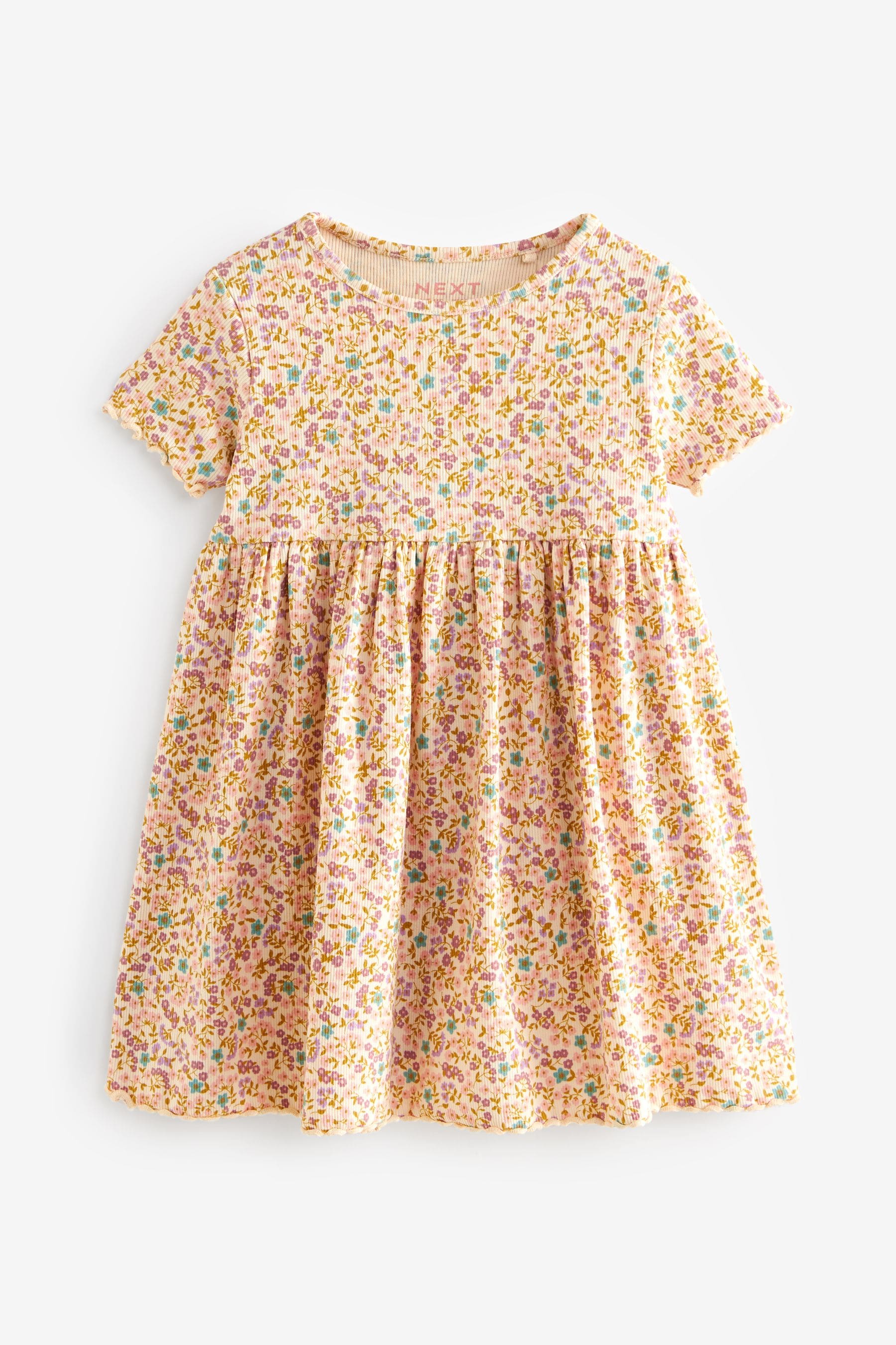 Multi Short Sleeve Rib Jersey Dress (3mths-7yrs)