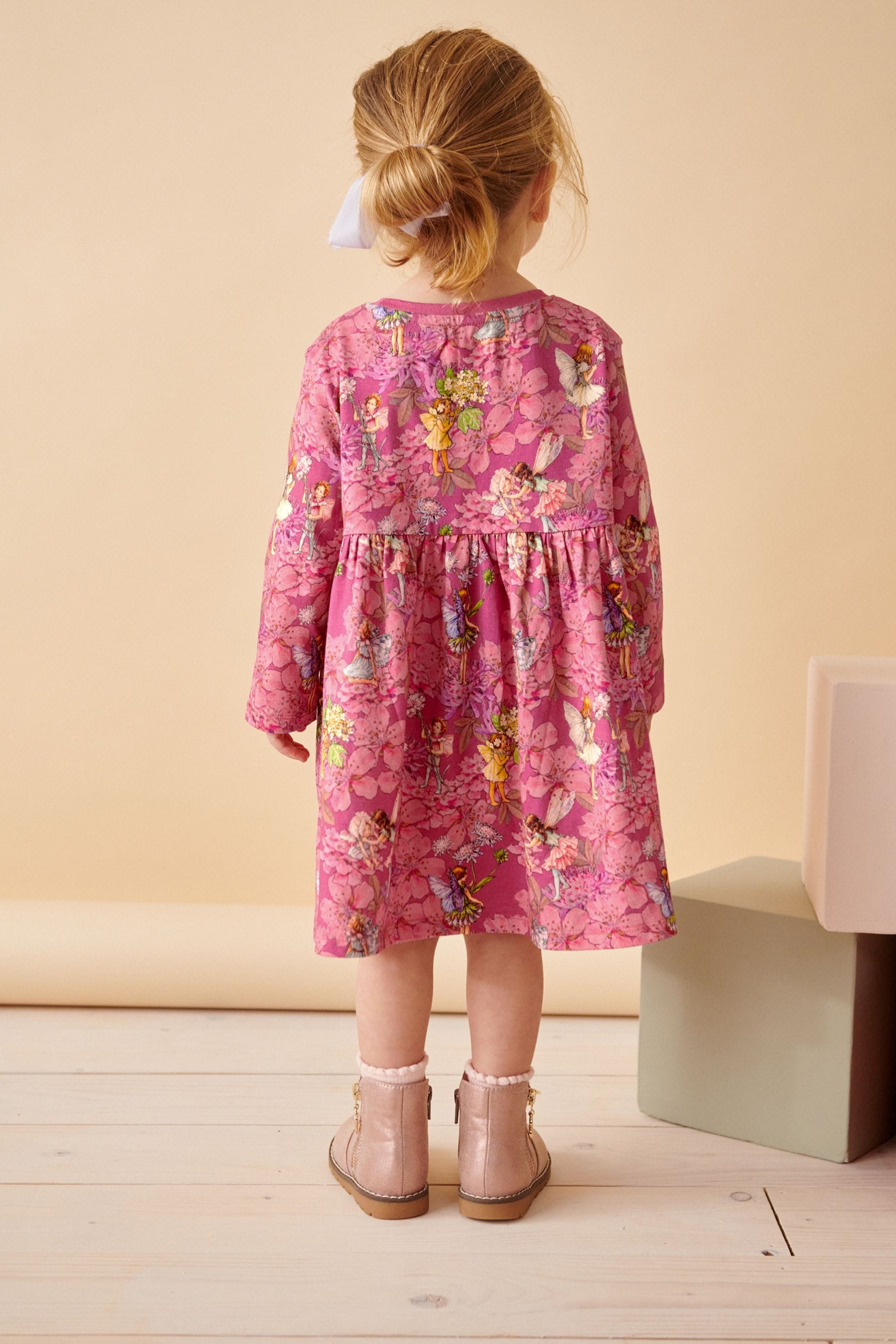 Purple License Flower Fairy Long Sleeve Jersey Dress (3mths-7yrs)