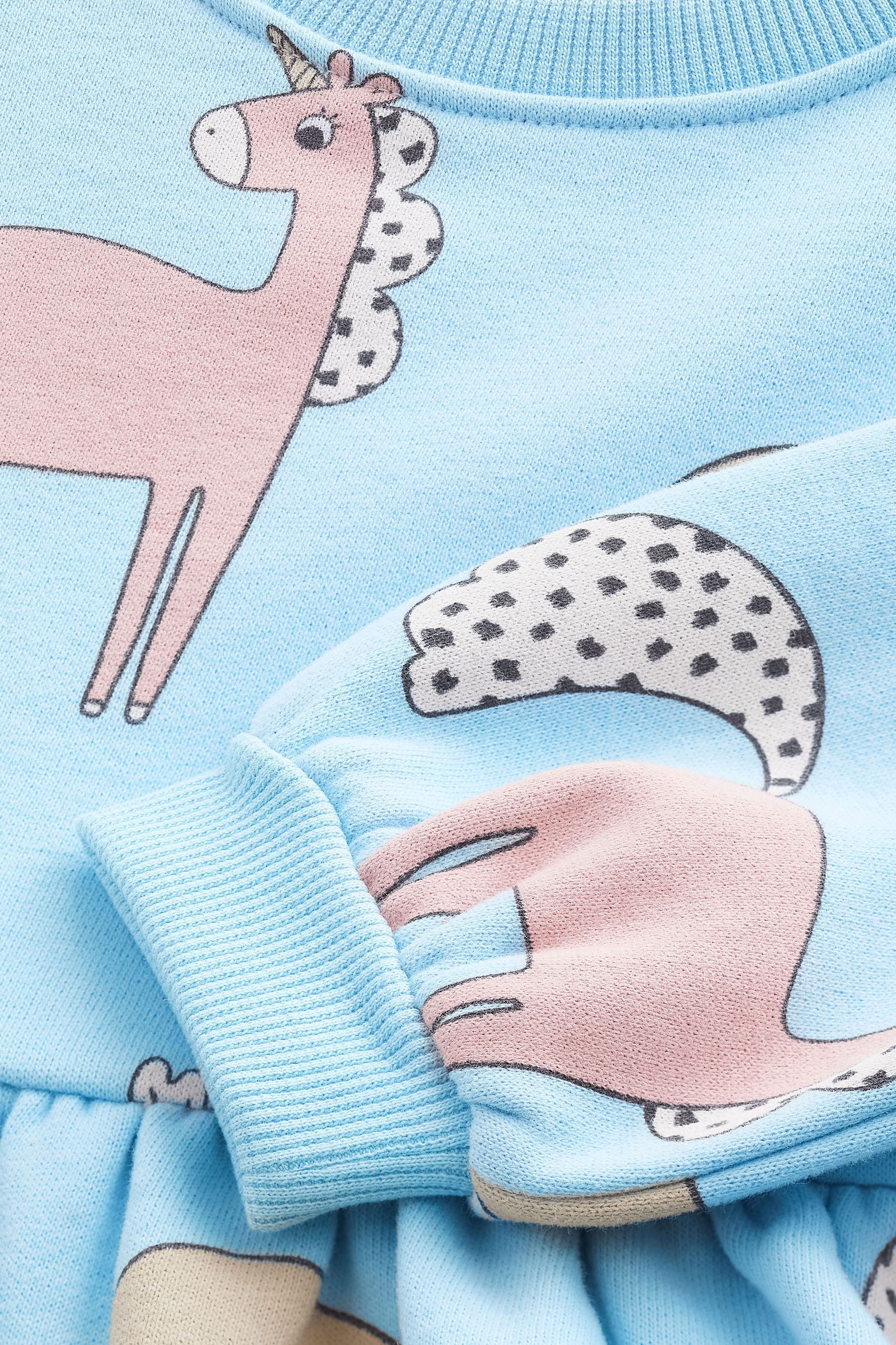 Pale Blue Long Sleeve Sweat Dress (3mths-7yrs)