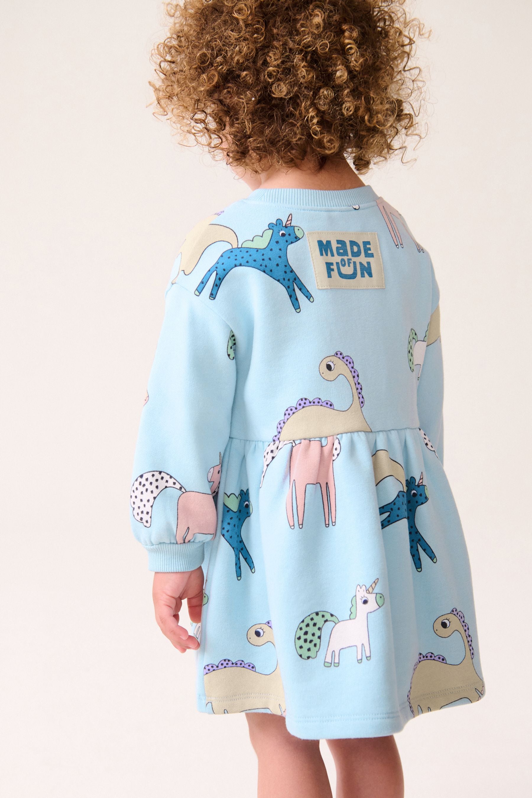 Blue Character Long Sleeve Jumper Dress (3mths-7yrs)