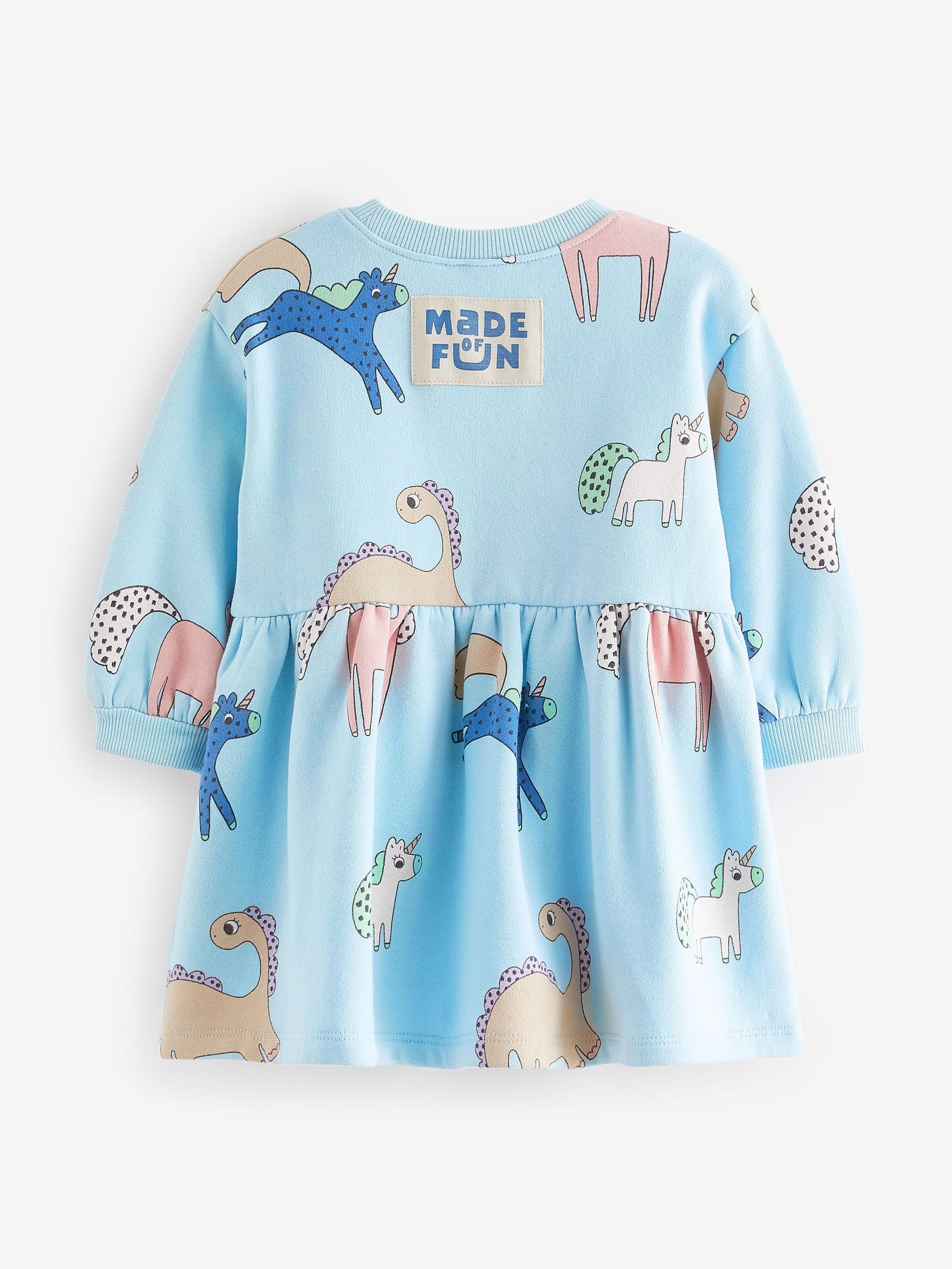 Blue Character Long Sleeve Jumper Dress (3mths-7yrs)