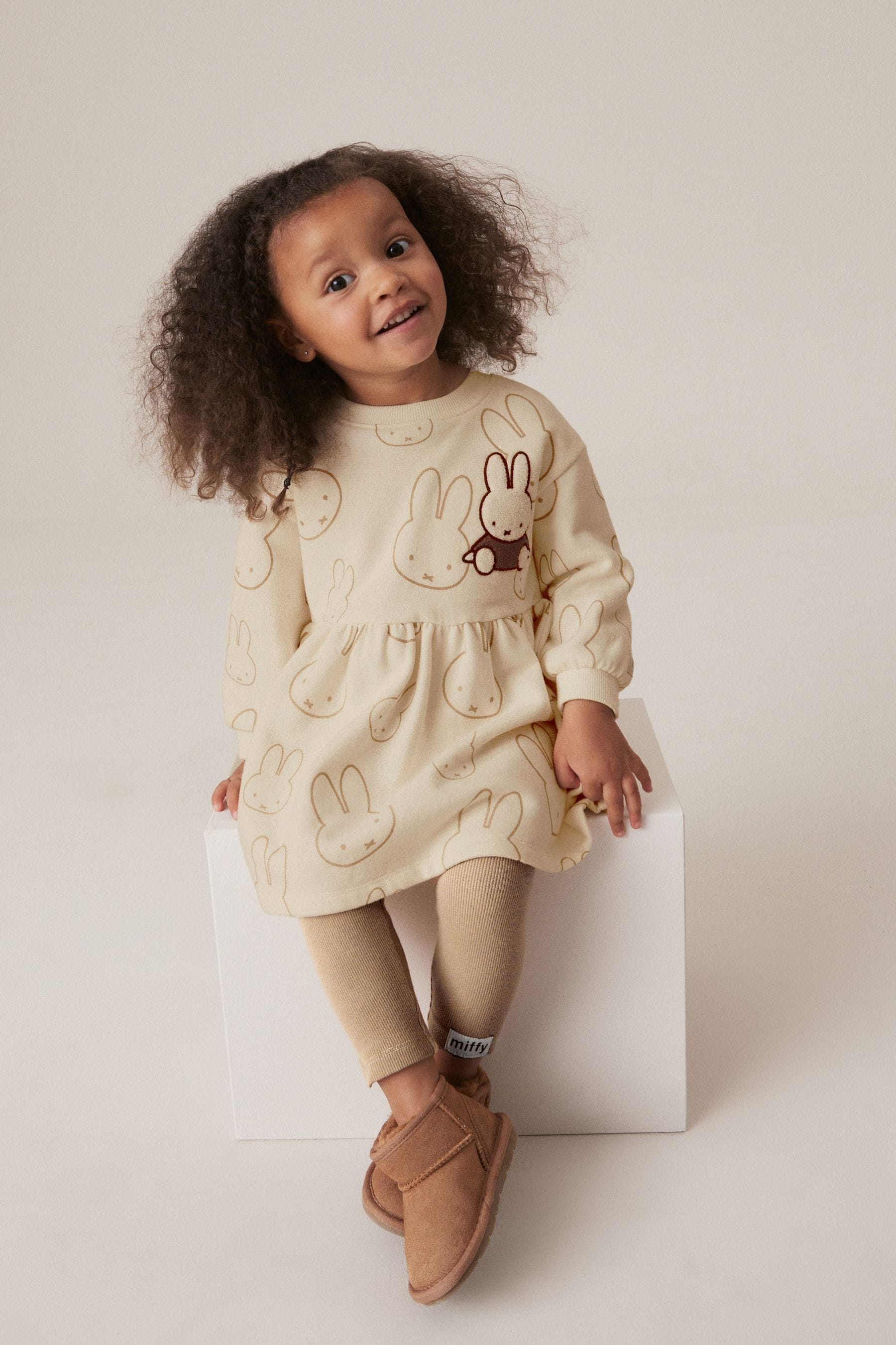 Neutral Miffy Long Sleeve Sweat Dress and Leggings Set (3mths-7yrs)