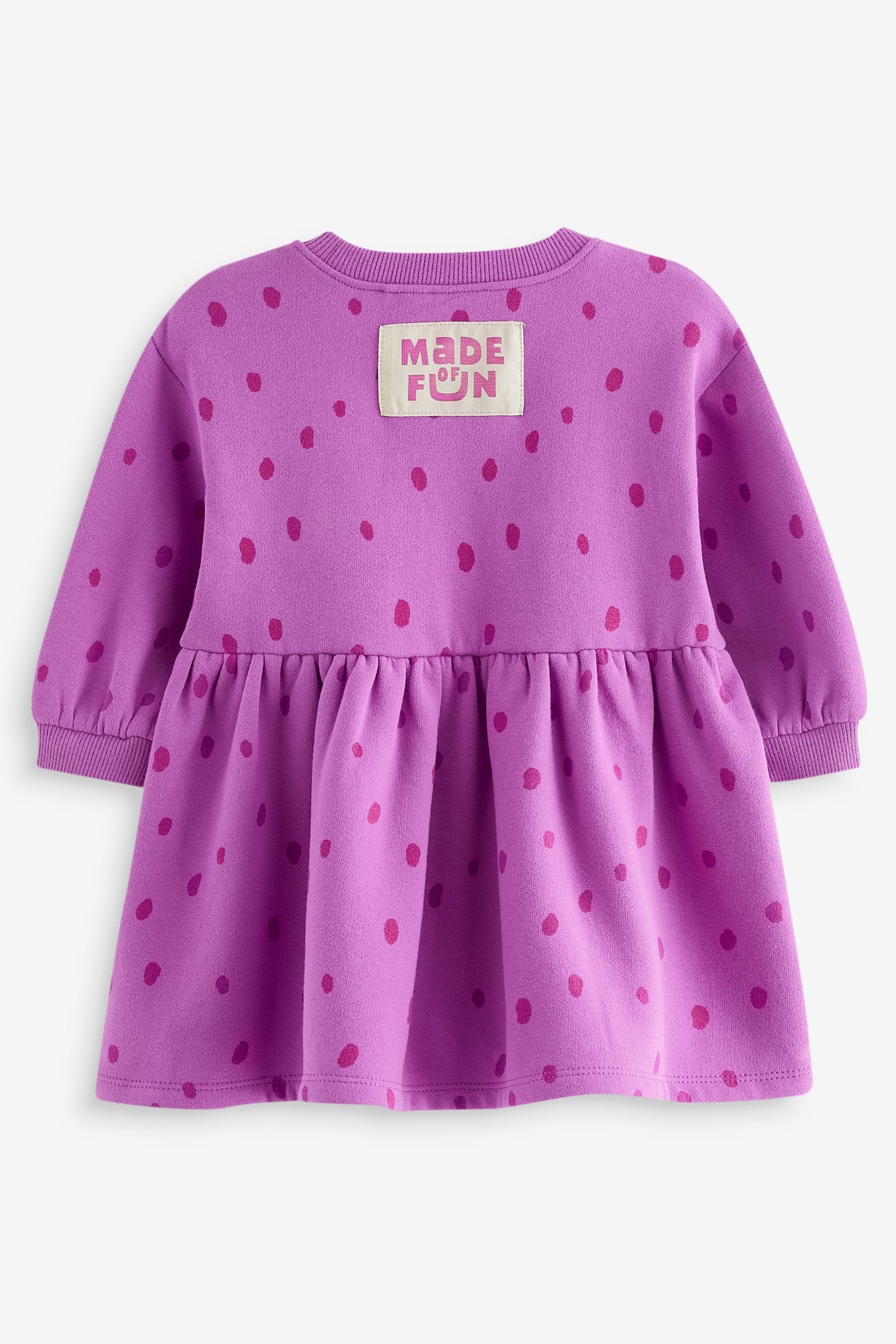 Purple Long Sleeve Sweat Dress (3mths-7yrs)