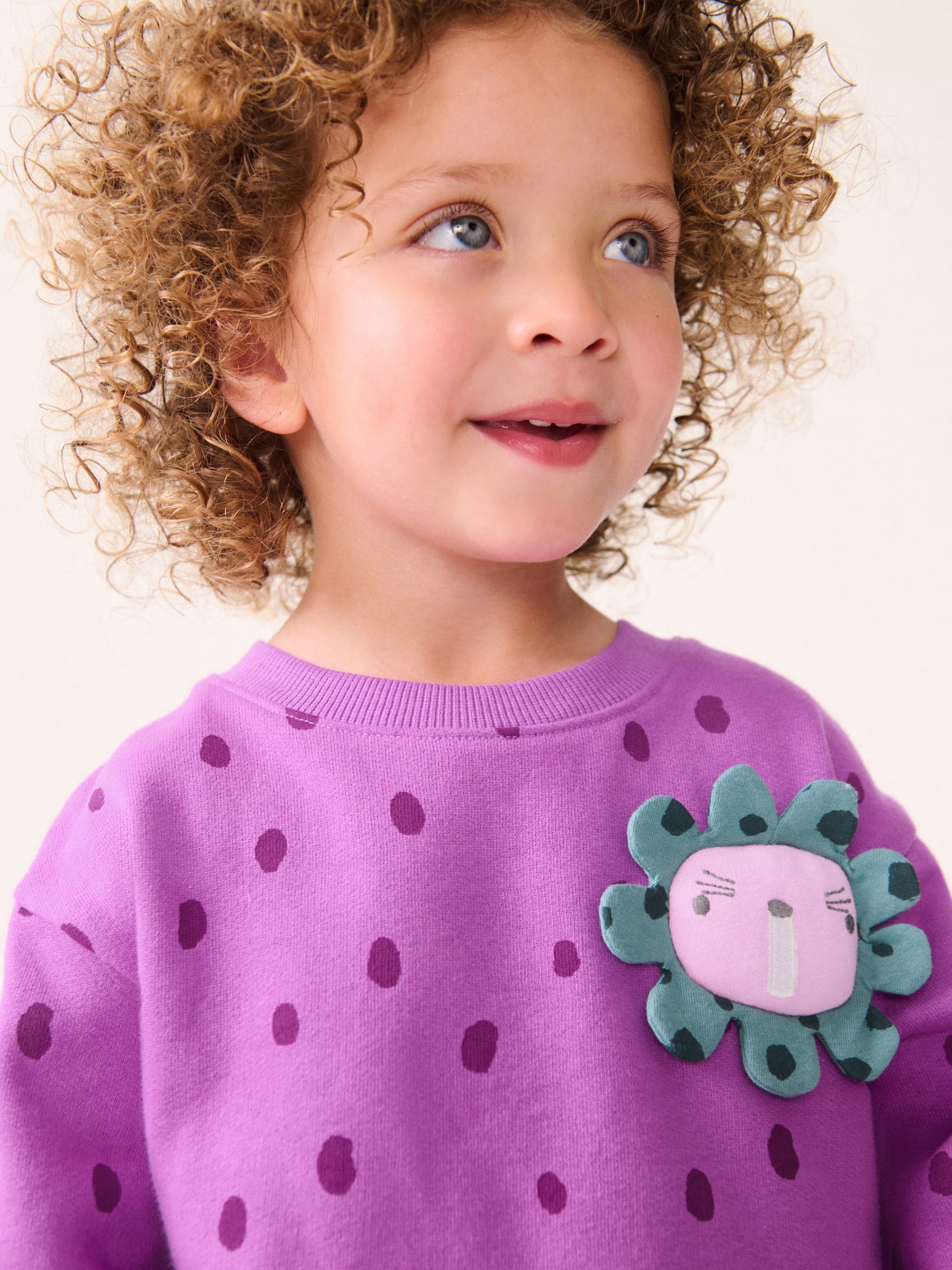 Purple Character Long Sleeve Jumper Dress (3mths-7yrs)