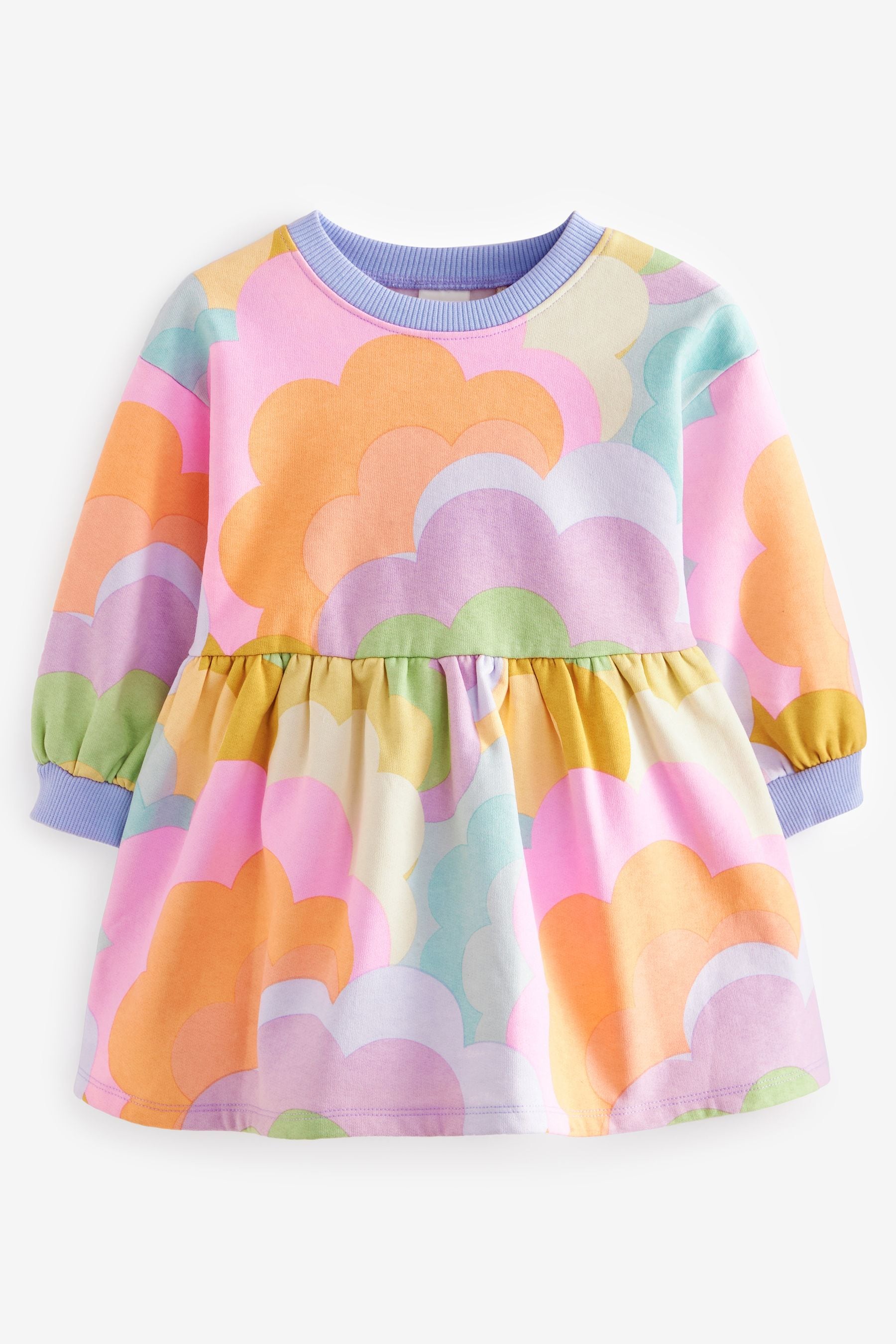 Multi Bright Long Sleeve Sweat Dress (3mths-7yrs)