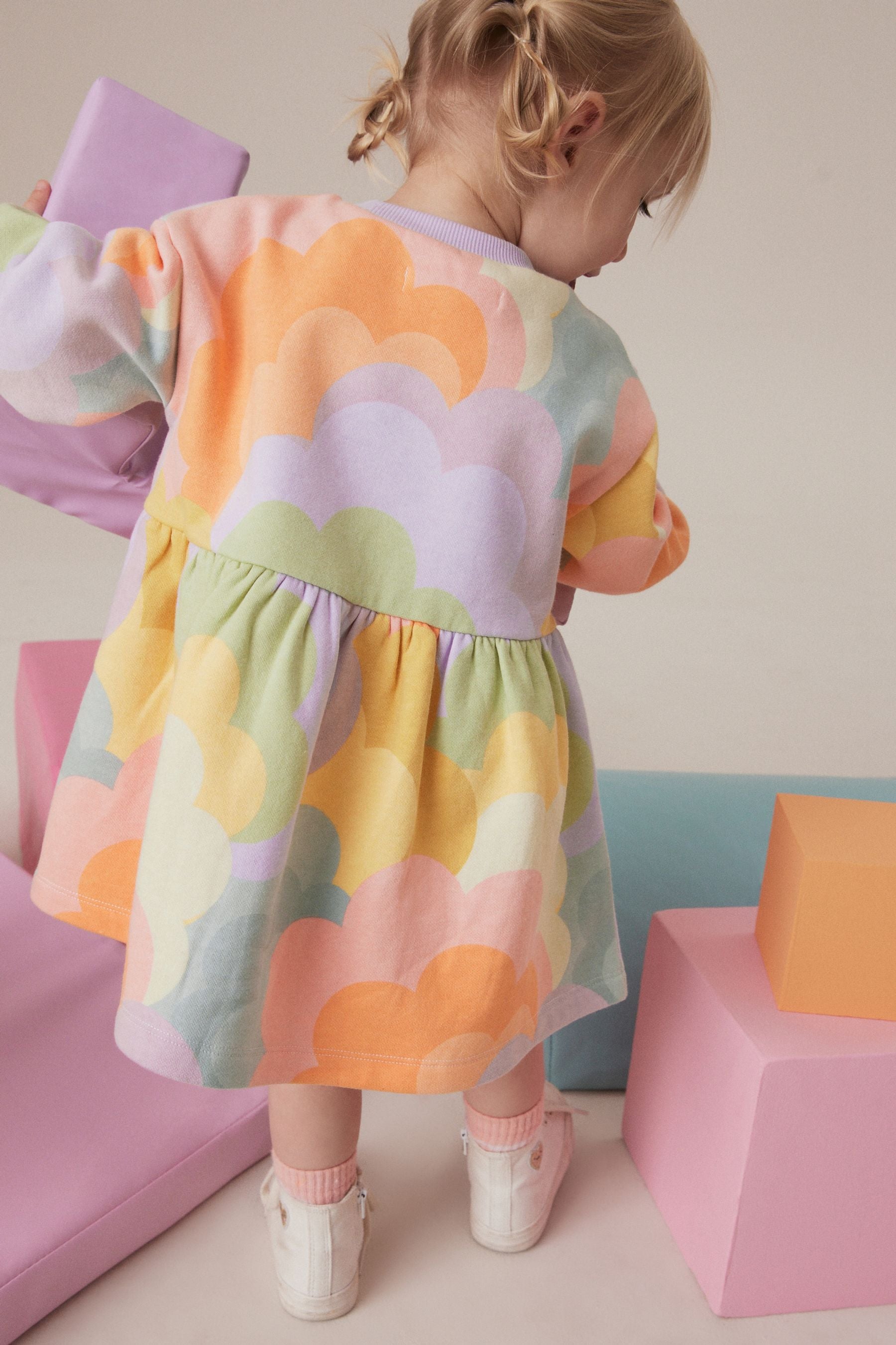 Lilac Rainbow Long Sleeve Jumper Dress (3mths-7yrs)