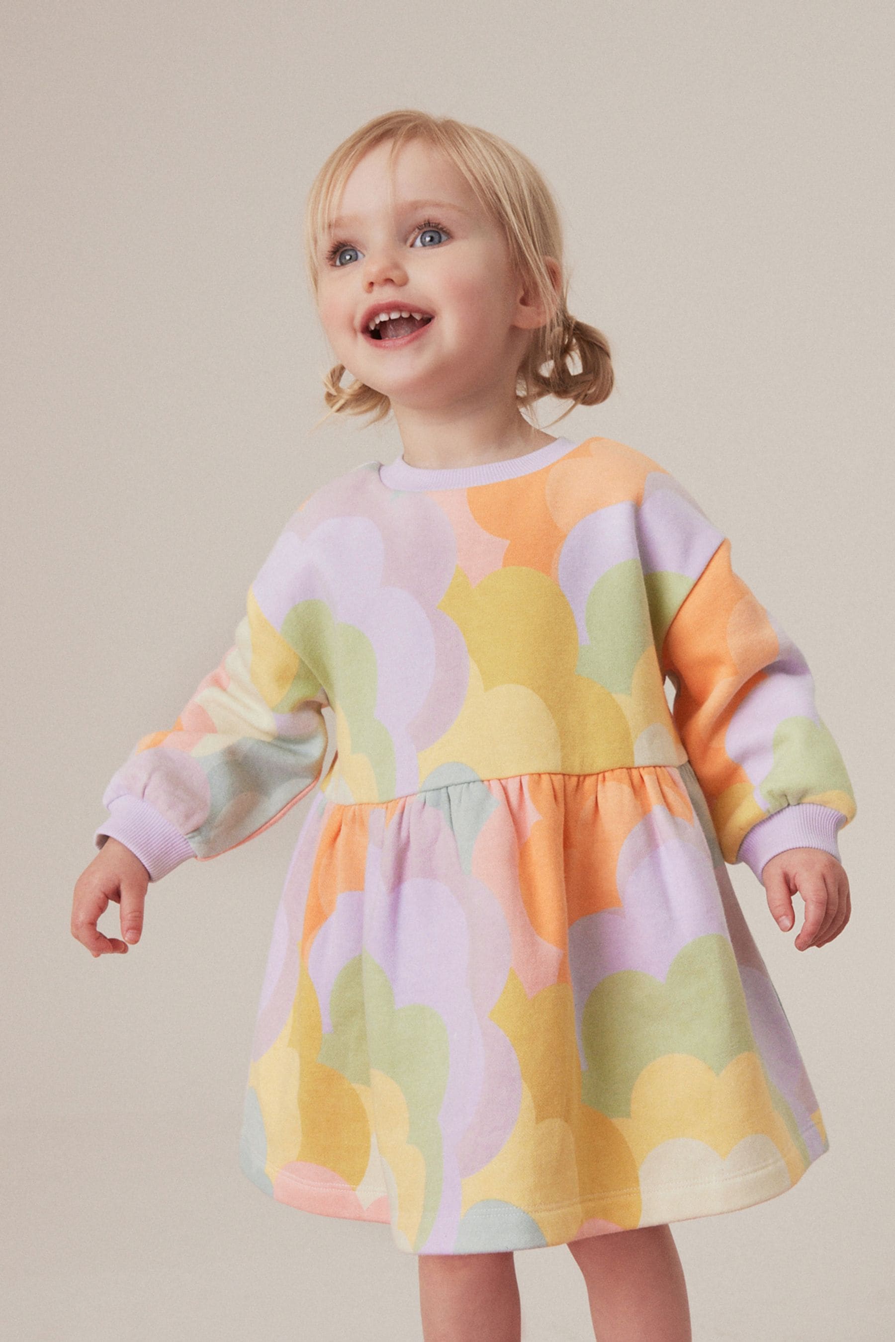 Lilac Rainbow Long Sleeve Jumper Dress (3mths-7yrs)