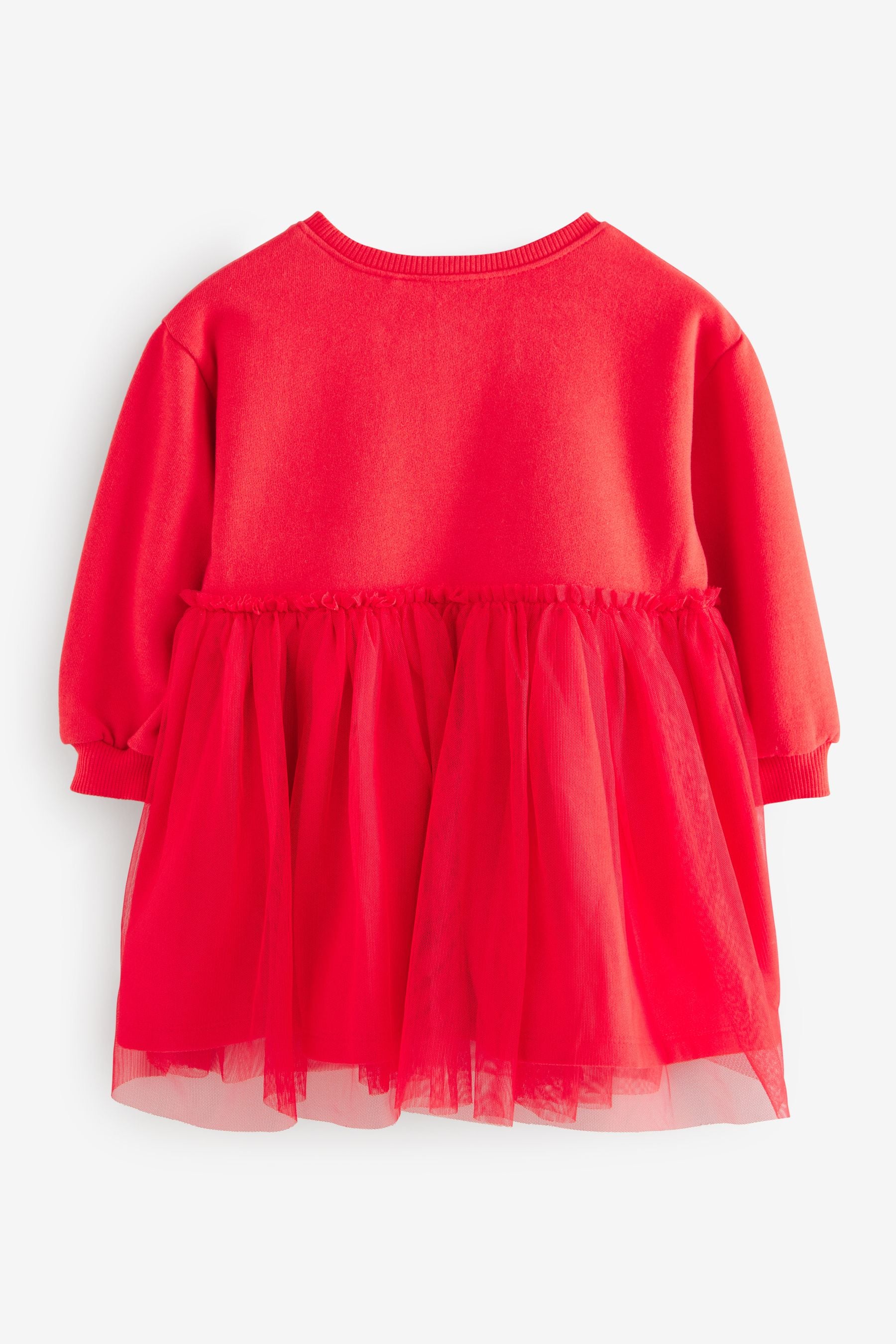 Red Christmas Mesh Sweat Dress (3mths-7yrs)