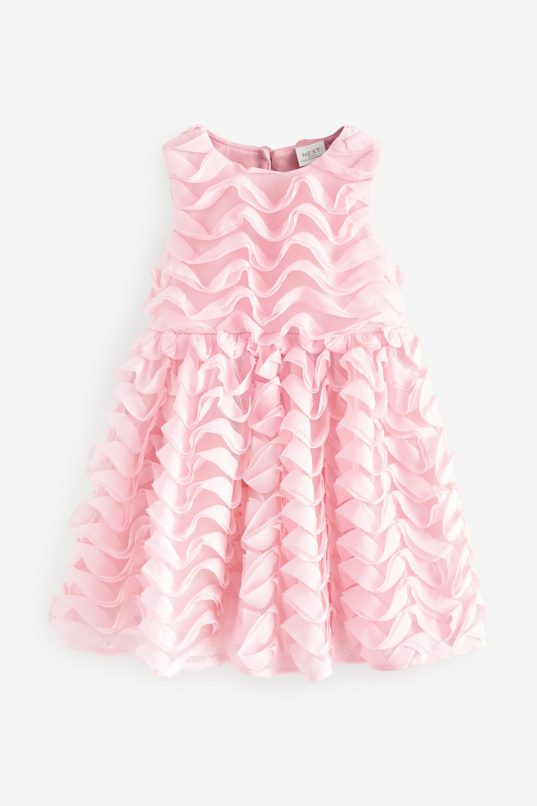 Pink Sleeveless Mesh Dress (3mths-7yrs)