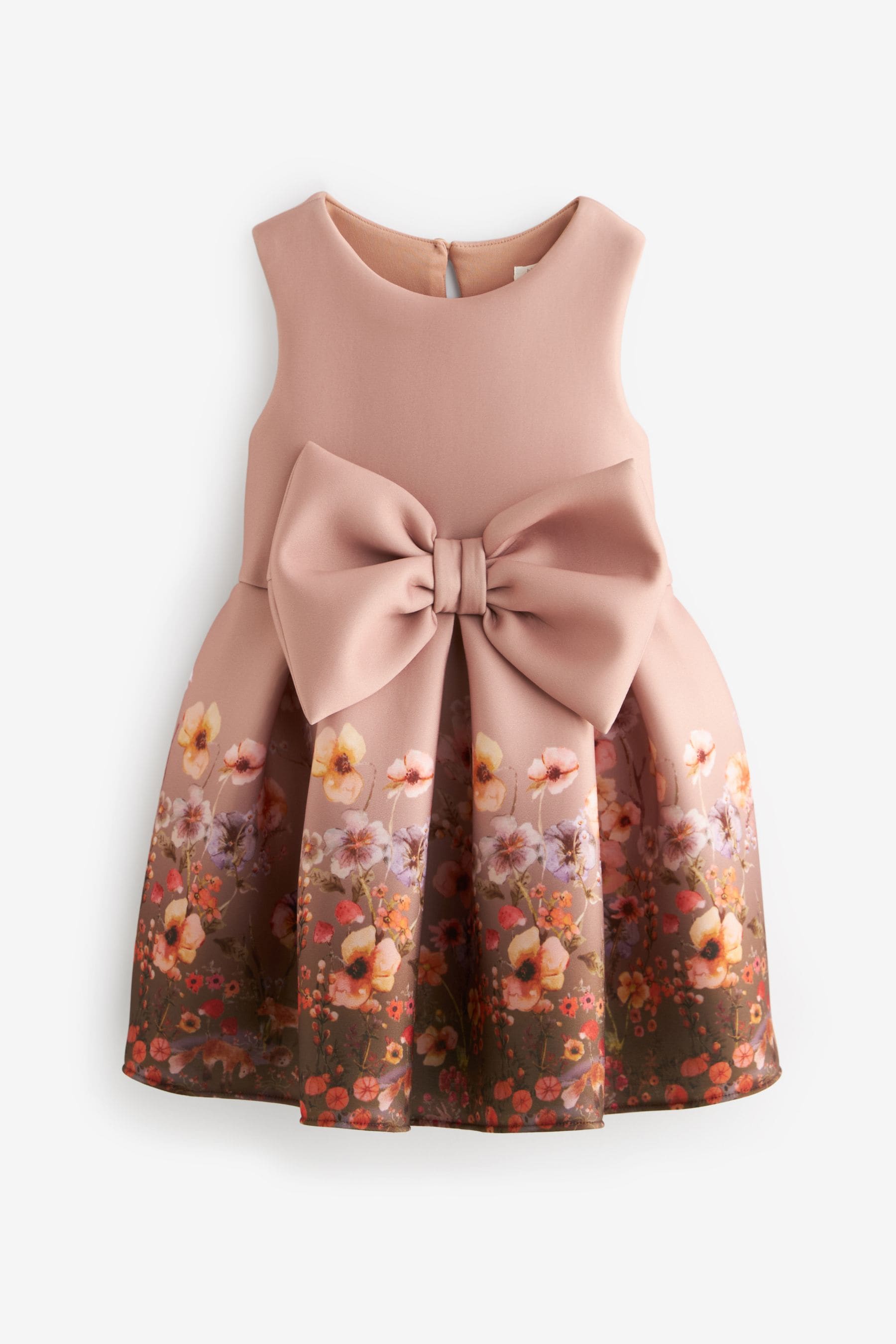 Nude Bow Party Dress (3mths-7yrs)